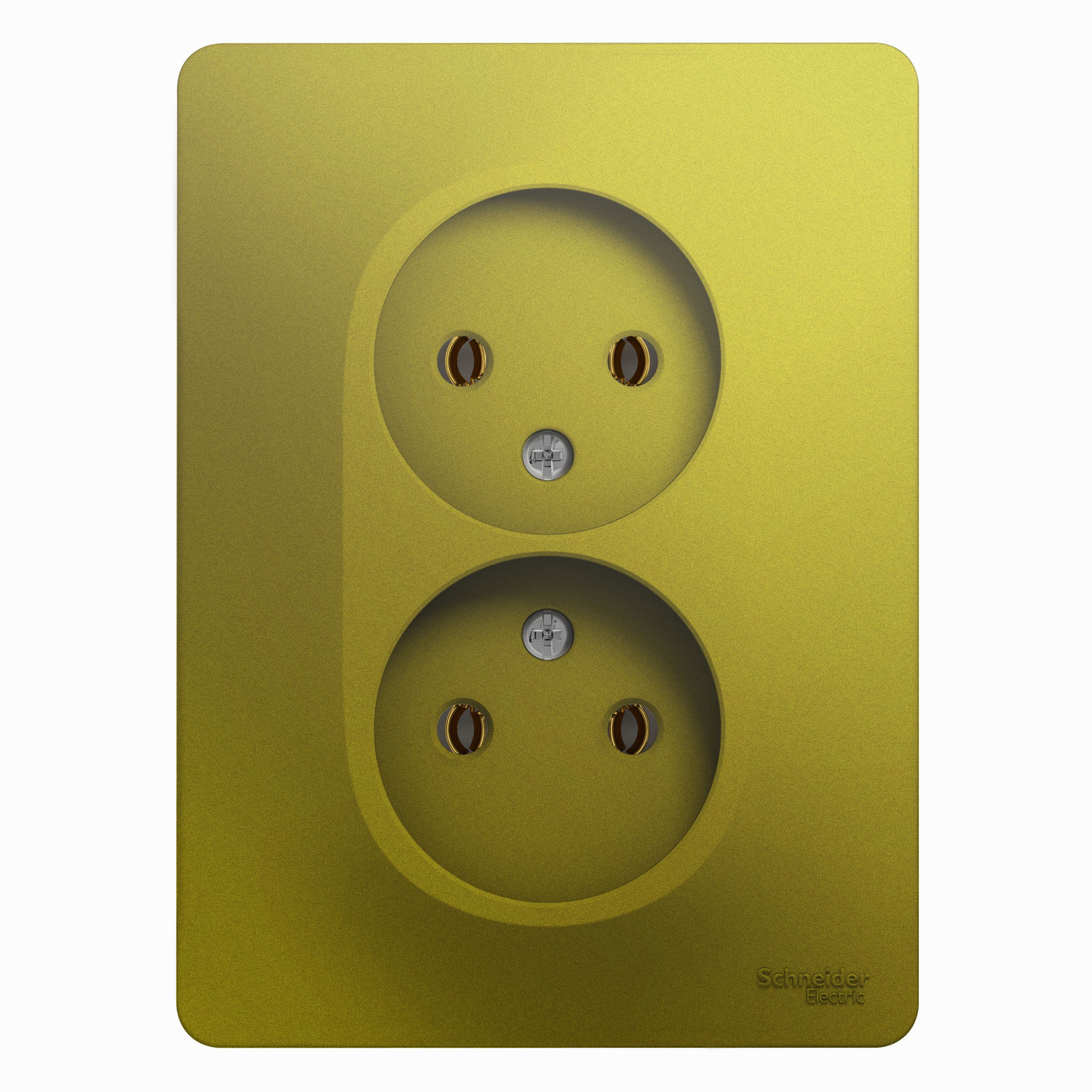 Розетка двойная без заземления,16А, 250В, в сборе (фисташковый) Glossa Systeme Electric, GSL001020