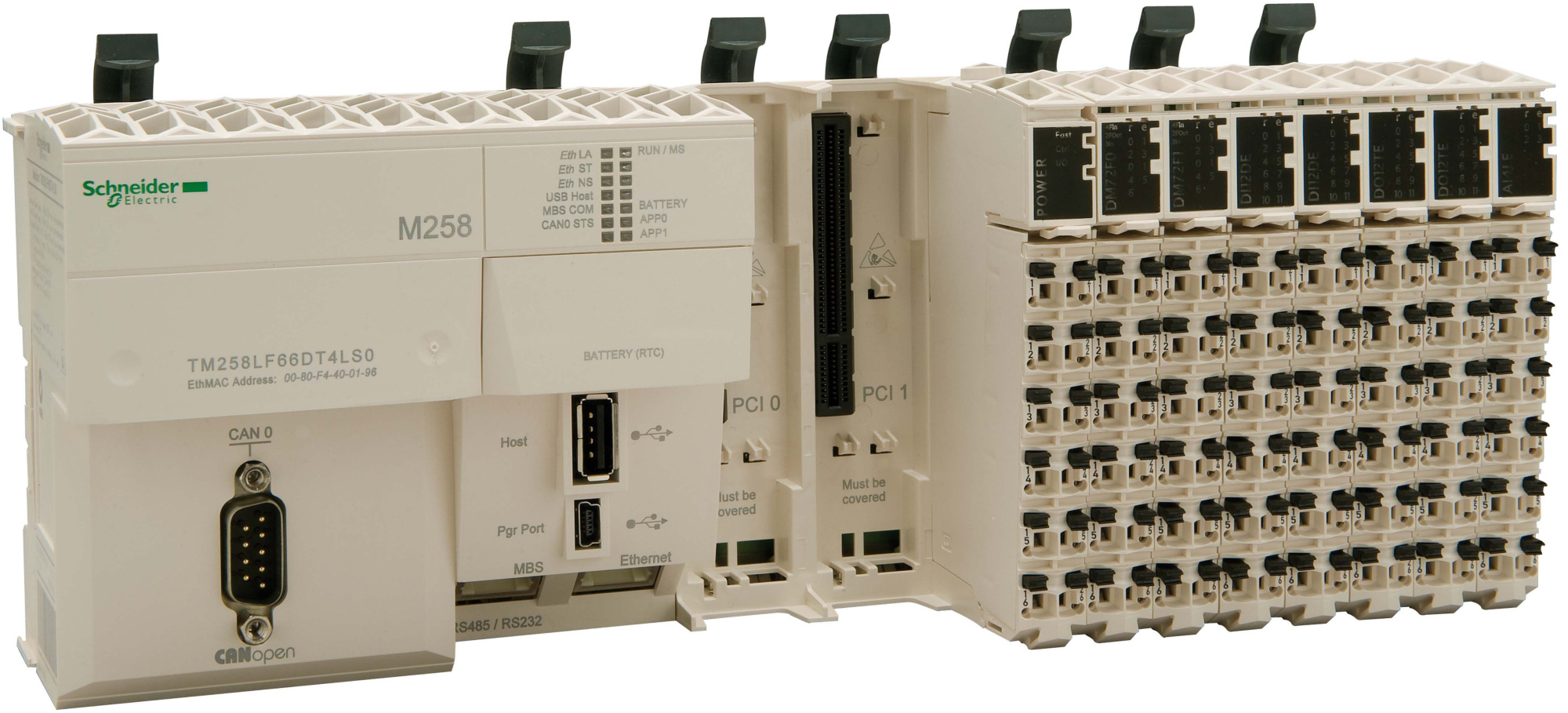 Контроллер М258 ETH/CAN/ПОСЛ. ИНТЕР/2PCI/66/4ВХ/ВЫX  Schneider Electric, TM258LF66DT4L