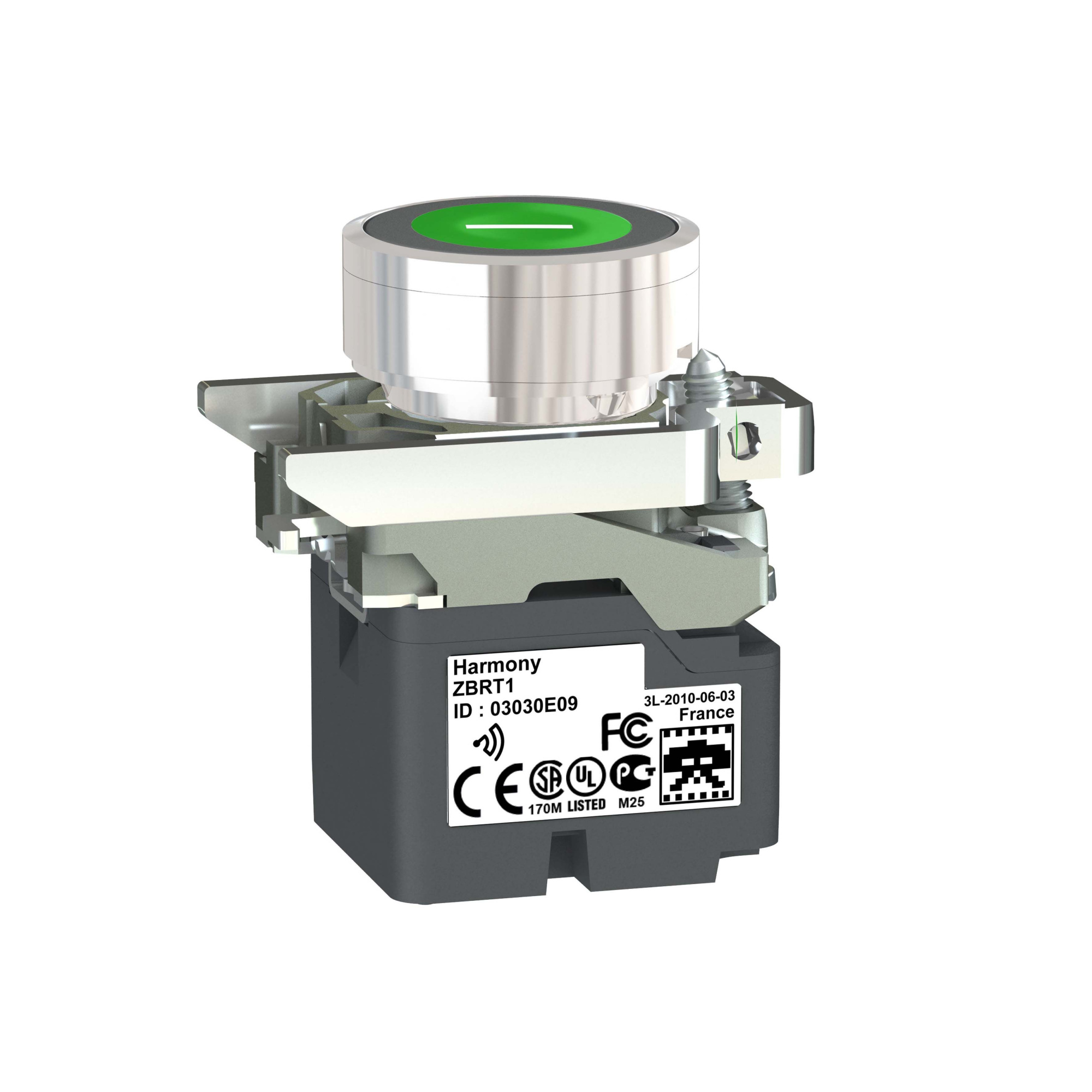 Беспроводная кнопка с зеленым толкателем zb4rta331 Schneider Electric, ZB4RTA331