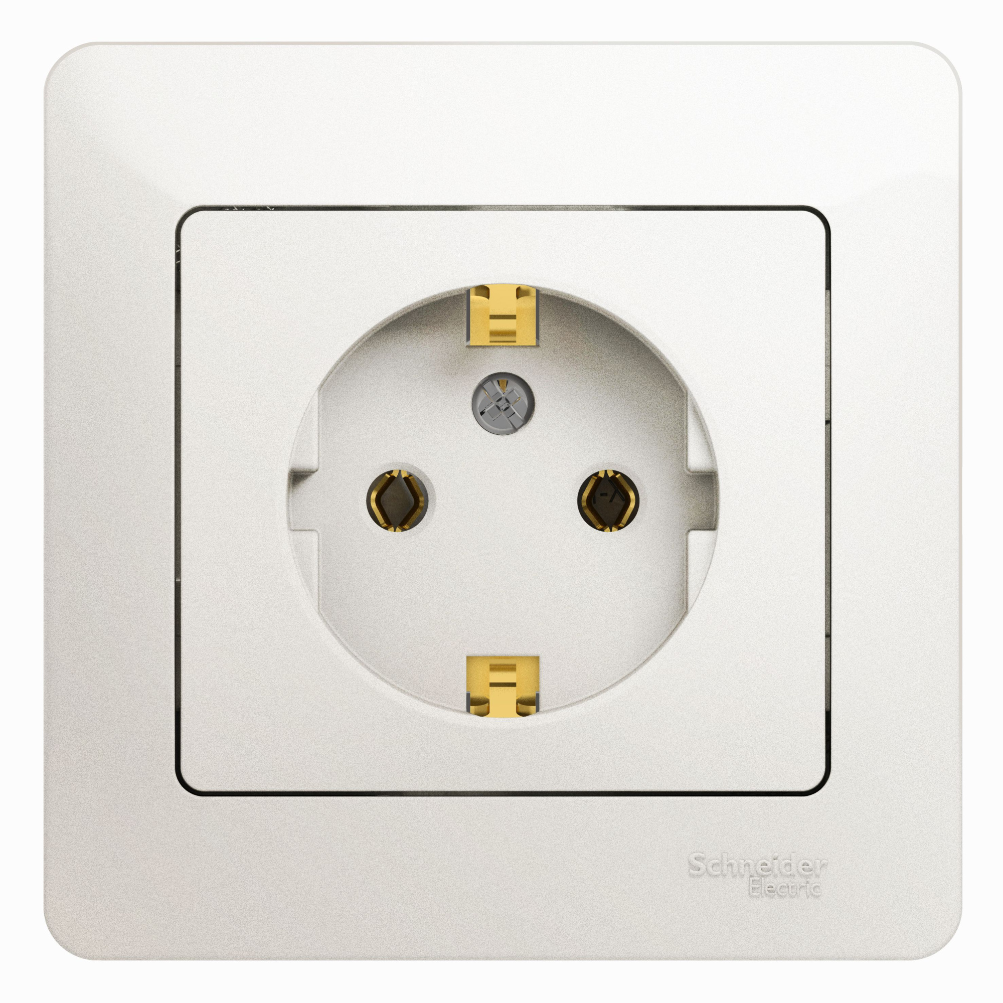 Розетка с заземлением, 16А, в сборе (перламутр) Glossa Systeme Electric, GSL000642