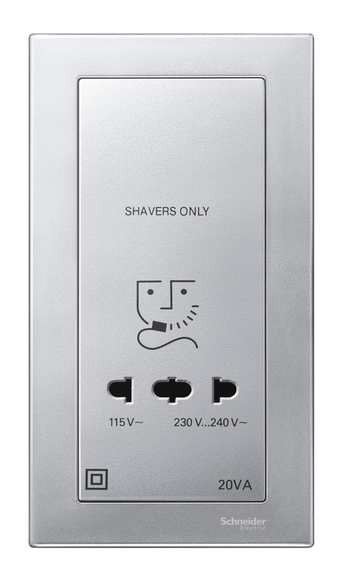 Накладка розетки для электробритвы, sm (алюминий) Merten Schneider Electric, MTN213560