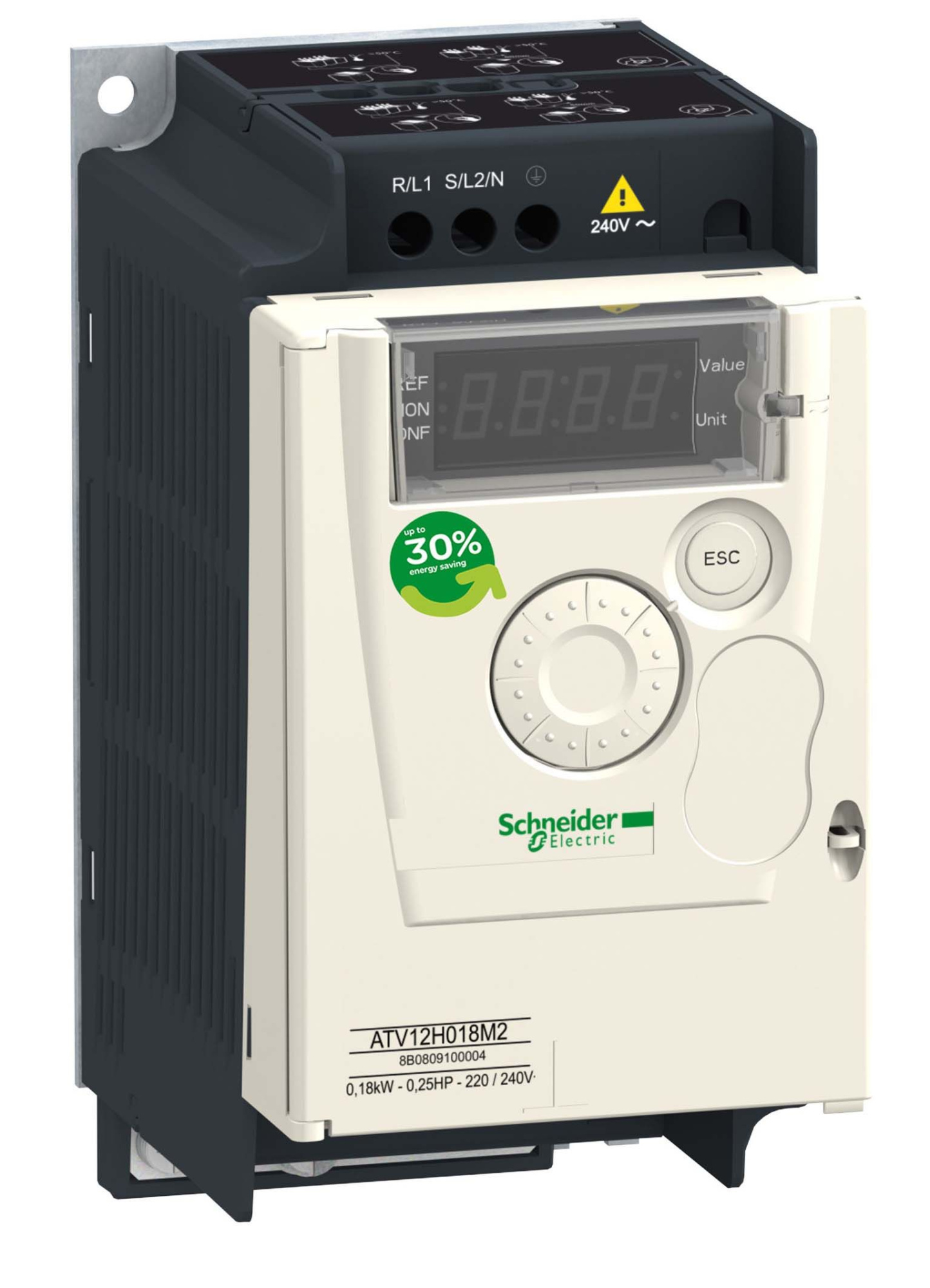 Преобр частоты atv12 0.37квт 240в 1ф 14ш Schneider Electric, ATV12H037M2TQ