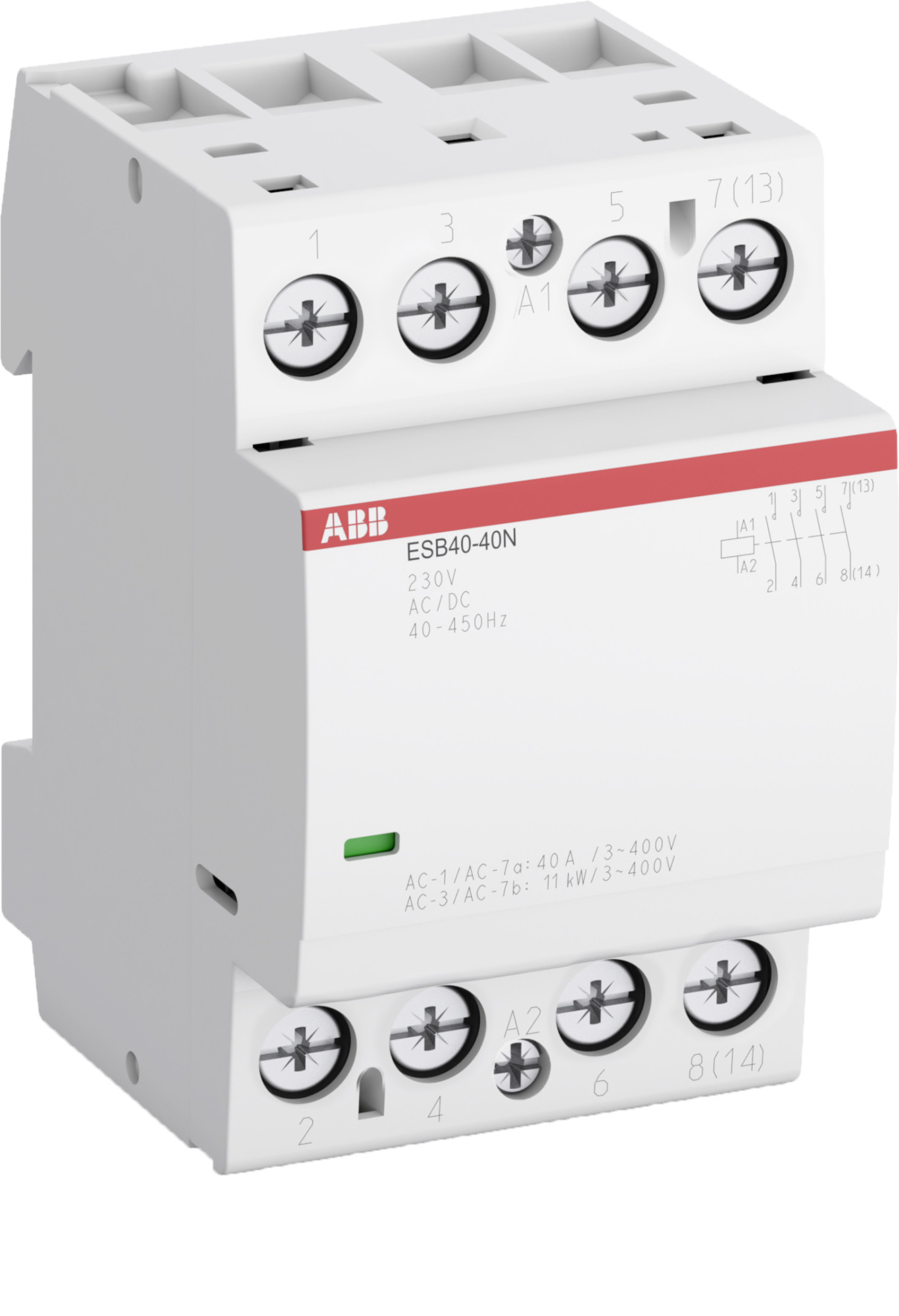 ESB40-20N-01 Контактор модульный (40А АС-1, 2НО), 24В AC/DC ABB, 1SAE341111R0120