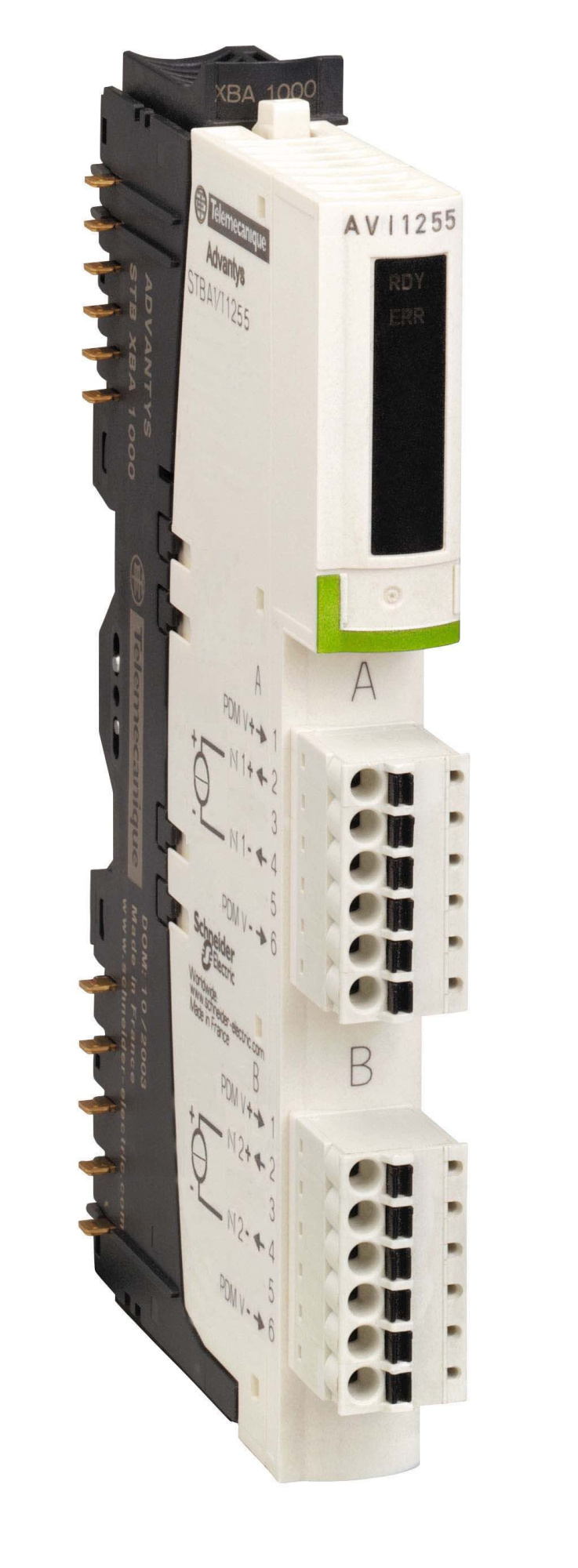 Модуль ан. вх, 2 канала 0..10в (kомпл) Schneider Electric, STBAVI1255K
