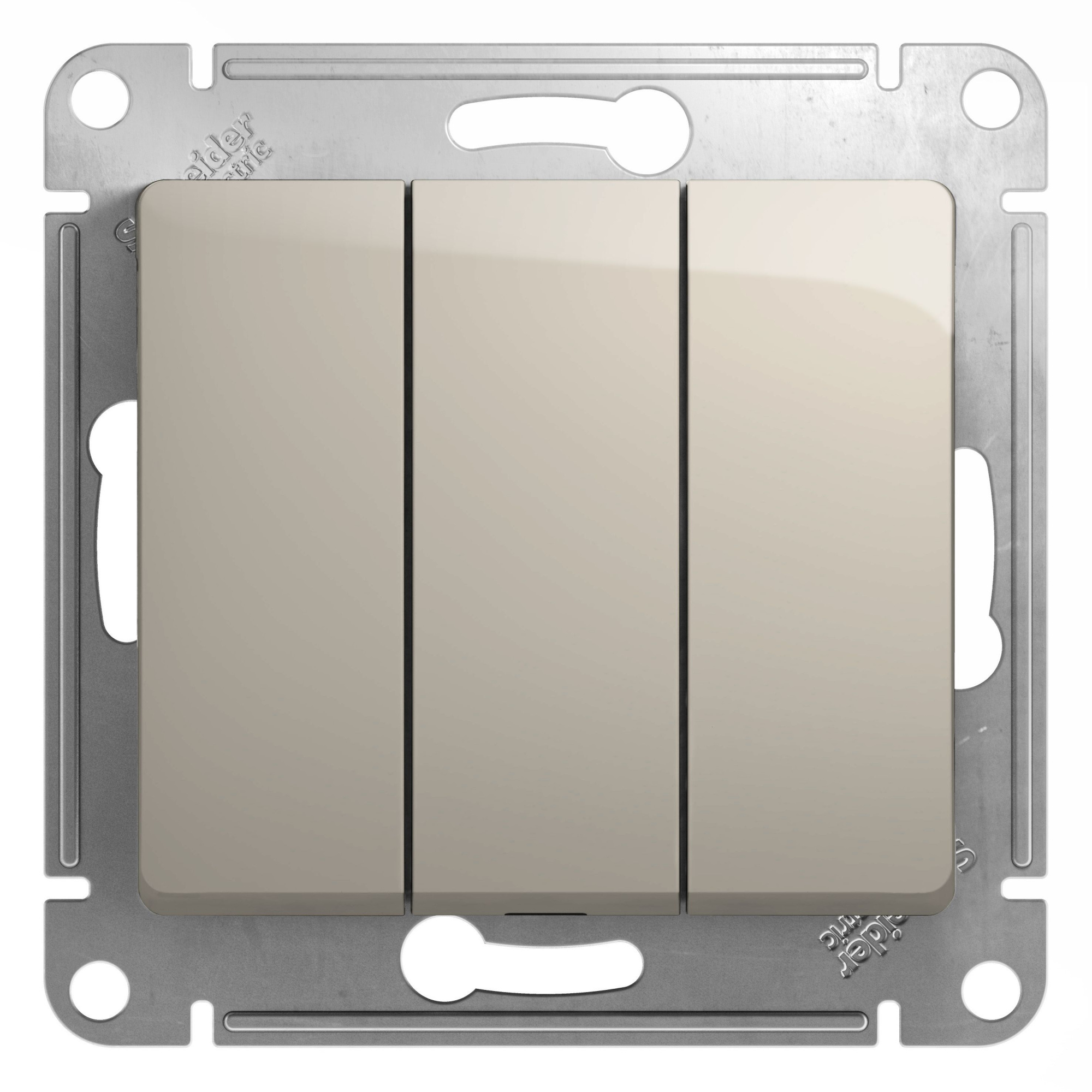 Выключатель 3-клавишный,сх.3,10ax, механизм (молочный) Glossa Systeme Electric, GSL000931