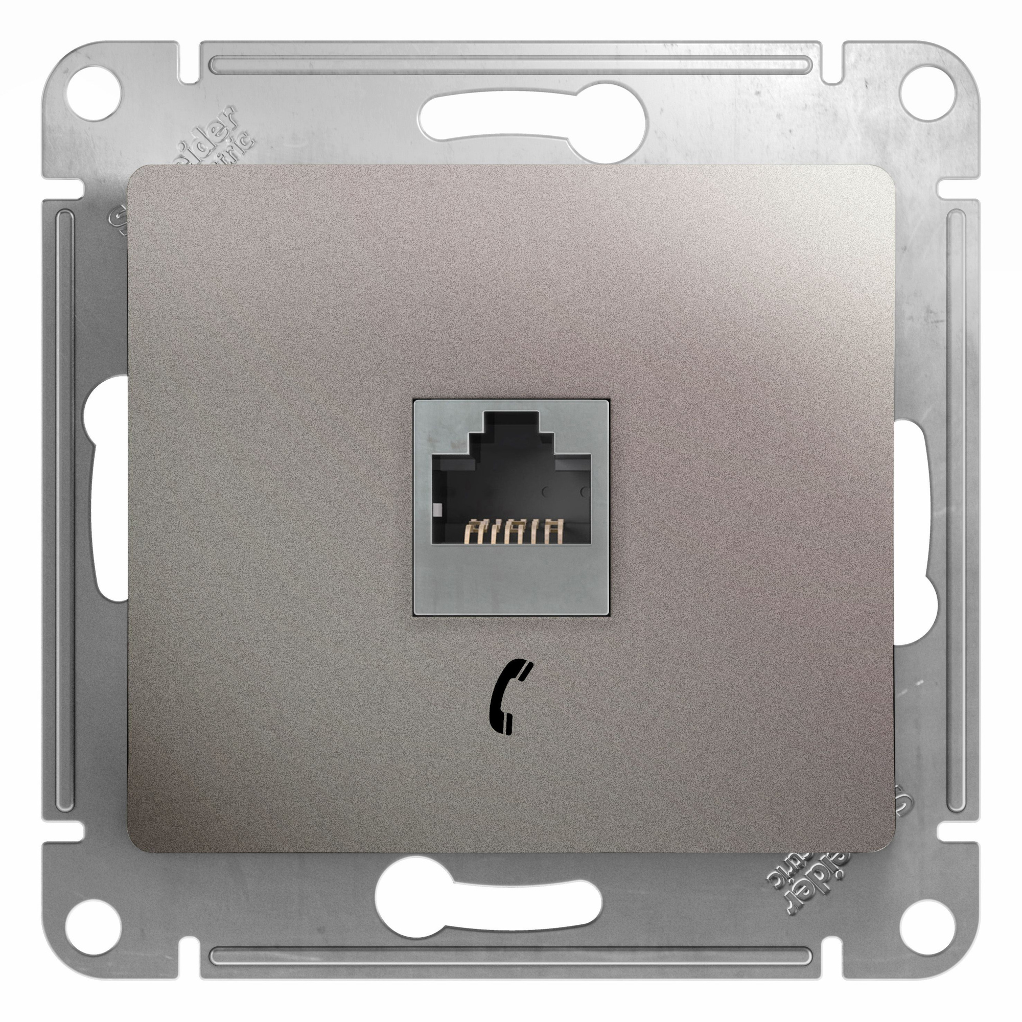 Розетка телефонная RJ11, механизм (платина) Glossa Systeme Electric, GSL001281T