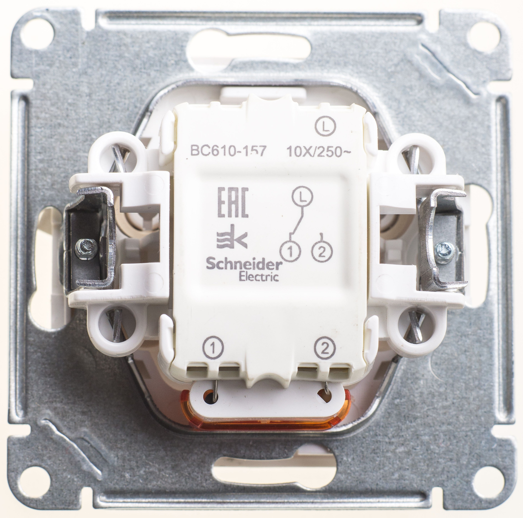 Переключатель 1-клавишный, с подсв. 10АХ, механизм (белый) Wessen 59 Systeme Electric, VS610-157-1-86