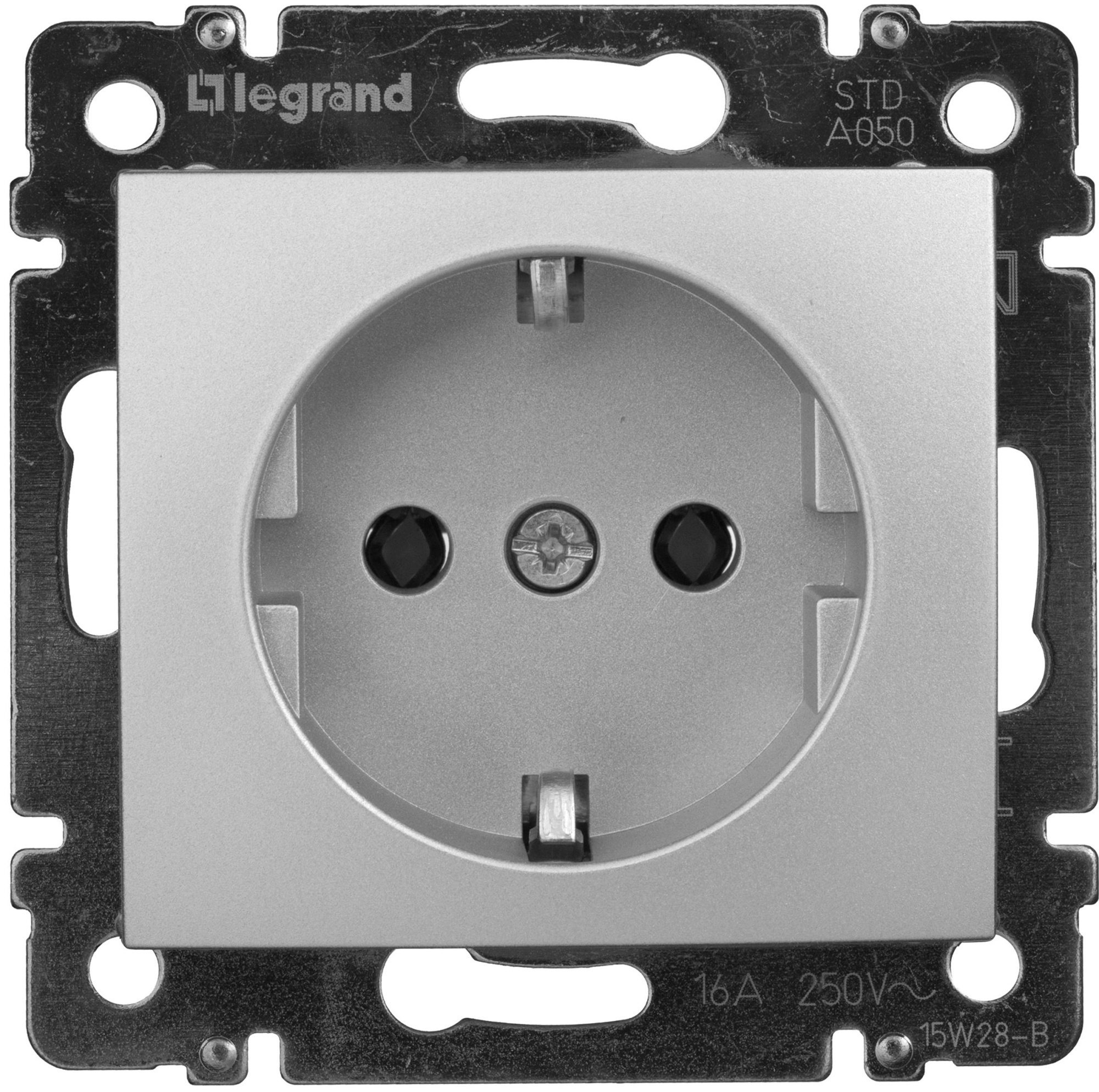 Розетка 2К+З винтовой зажим (алюминий) Valena Legrand, 770120