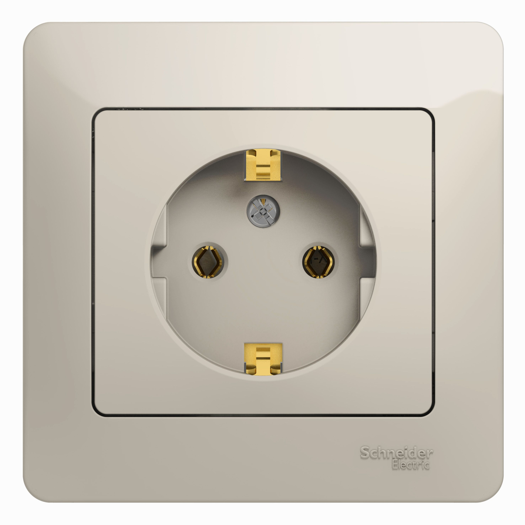 Розетка с заземлением,16А, 250В, в сборе (молочный) Glossa Systeme Electric, GSL000942