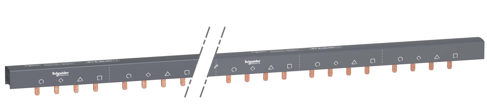 Шинка гребенчатая доп.+4п (auxnl1...l2l3) 57 мод.18мм 100а разрезаемая Schneider Electric, A9XAH457