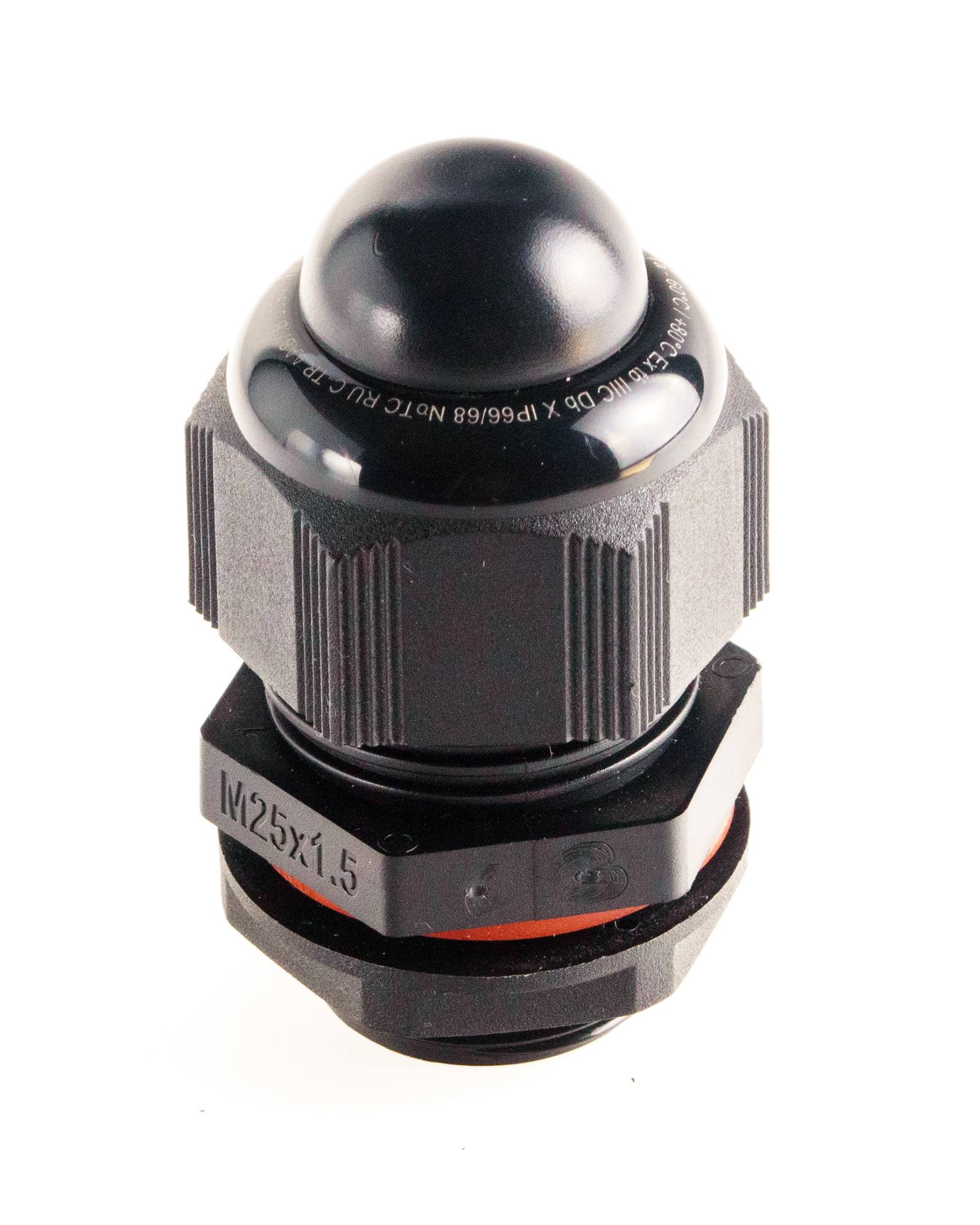 Extherm Extherm BM-X6S-LP (DS) Кабельный ввод взрывозащищенный М25х1,5 с уплотнением  для небронированного силового кабеля Ø10-18мм,  с уплотнительным кольцом и контргайкой, полиамид