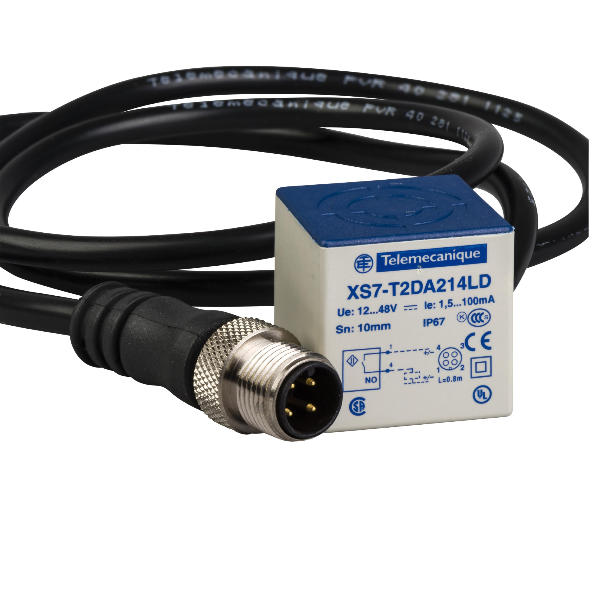 Индукт. датч., 12-48в, м12, xs7t2da214ld Schneider Electric, XS7T2DA214LD