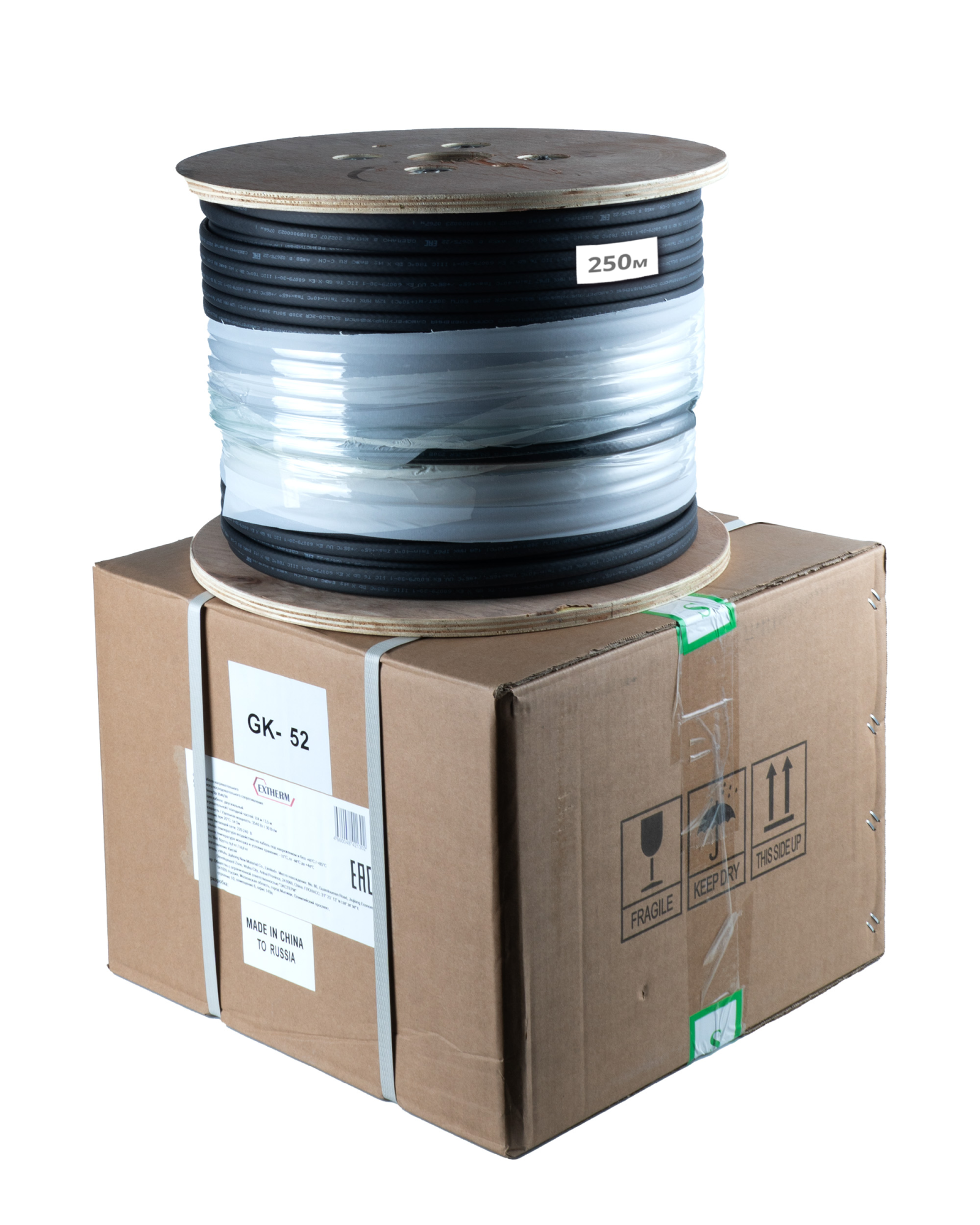 Extherm Extherm SXLL40-2CR Саморегулирующийся нагревательный кабель строительного применения (кровли, трубы) 40 Вт/м, 16AWG, термопласт
