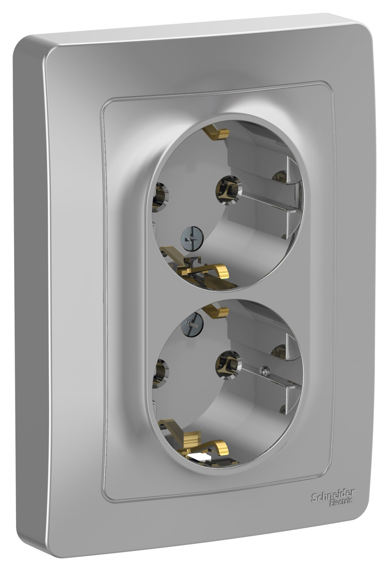 Розетка двойная, с заземлением без шторок, С/У, 16А, 250В (алюминий) Blanca Systeme Electric, BLNRS001023