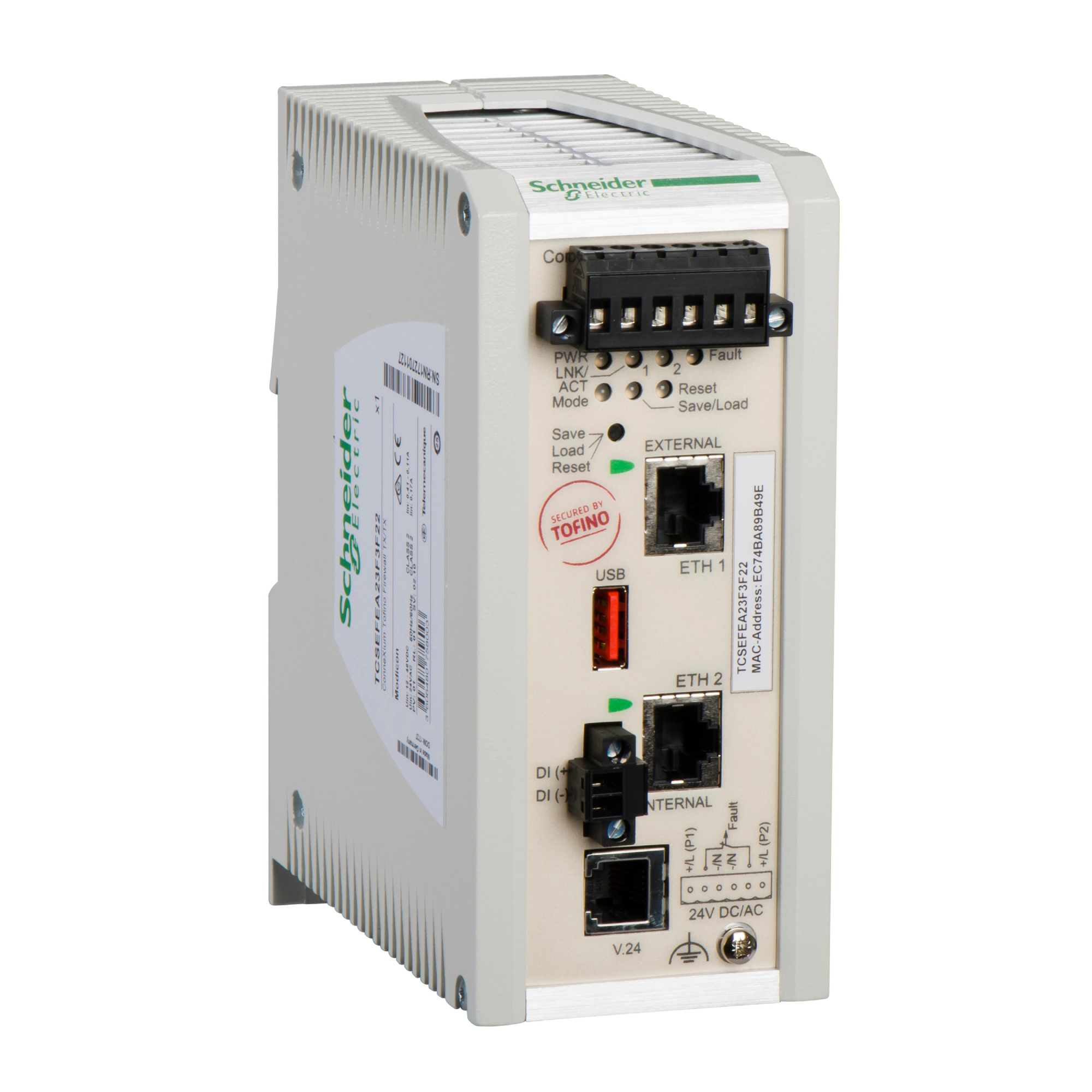 Промышленный коммутатор межсетевой защиты connexium tofino firewalltx/tx Schneider Electric, TCSEFEA23F3F22