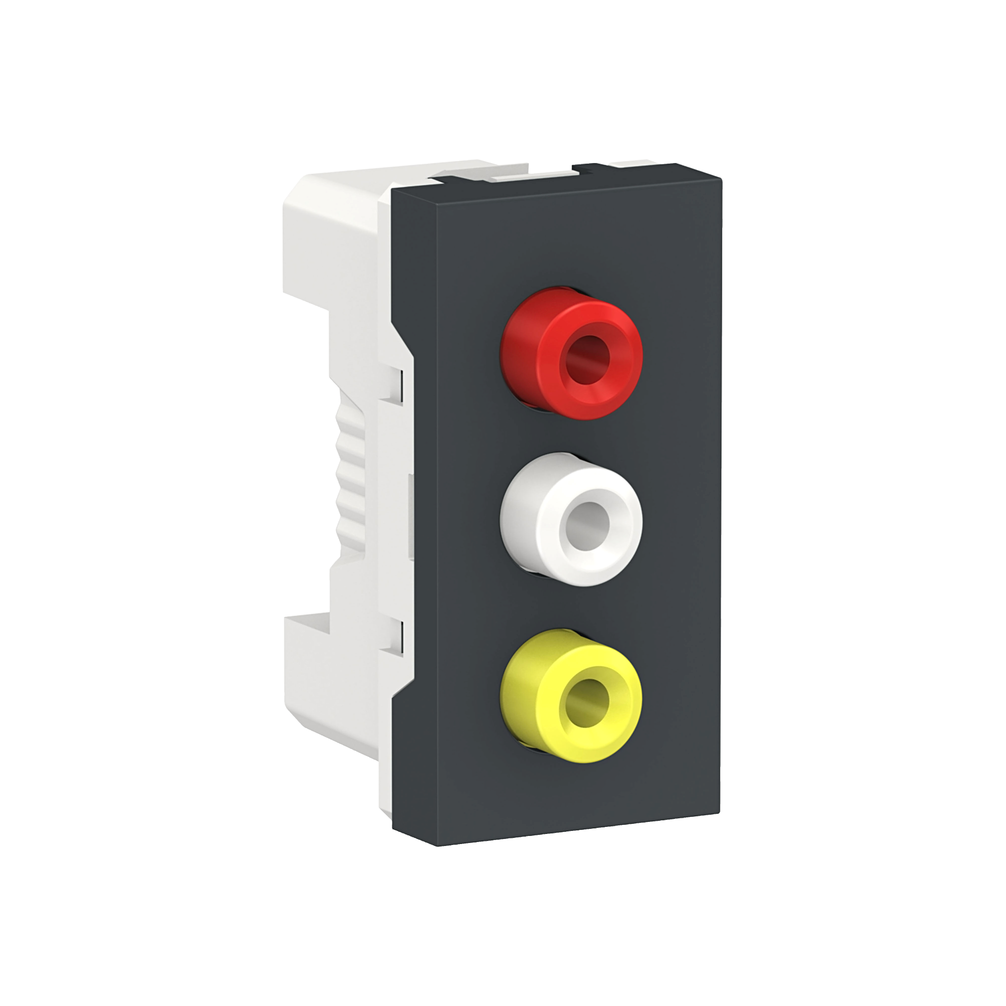 Розетка 3 RCA, 2 модуля (антрацит) Unica Modular Schneider Electric, NU343154