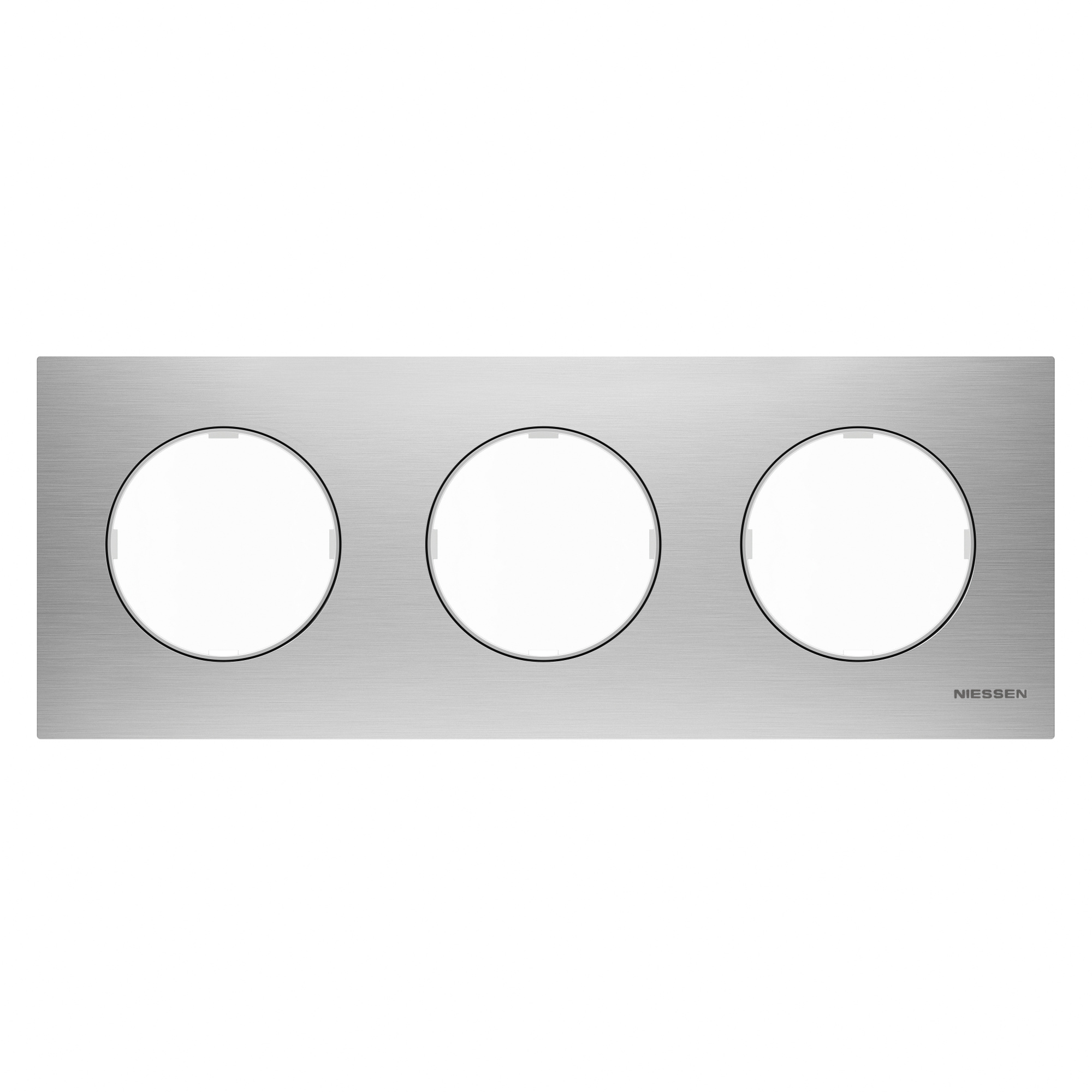 8673 OX Рамка 3-постовая,серия SKY Moon, нержавеющая сталь ABB, 2CLA867300A4001