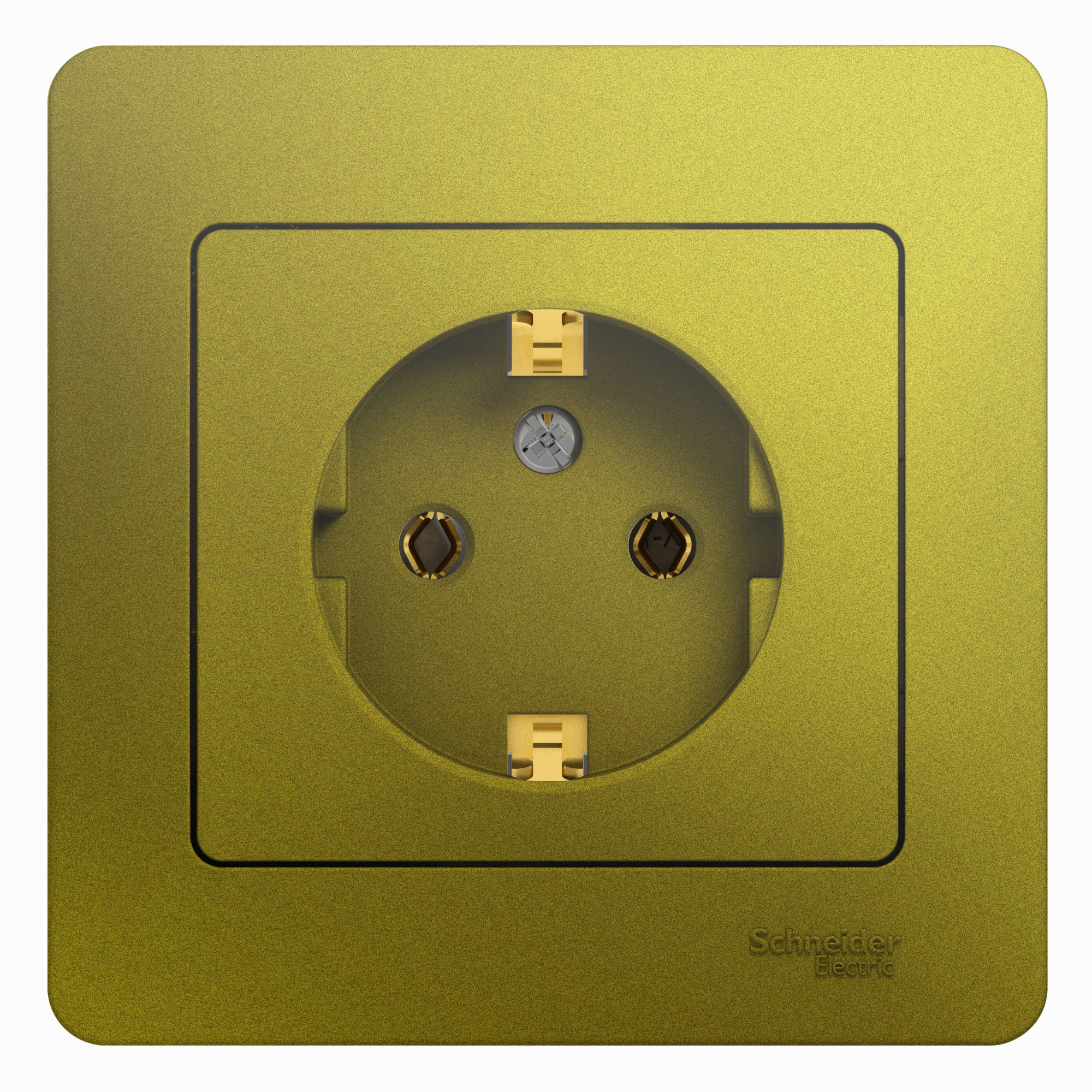 Розетка с заземлением,16А, 250В, в сборе (фисташковый) Glossa Systeme Electric, GSL001042