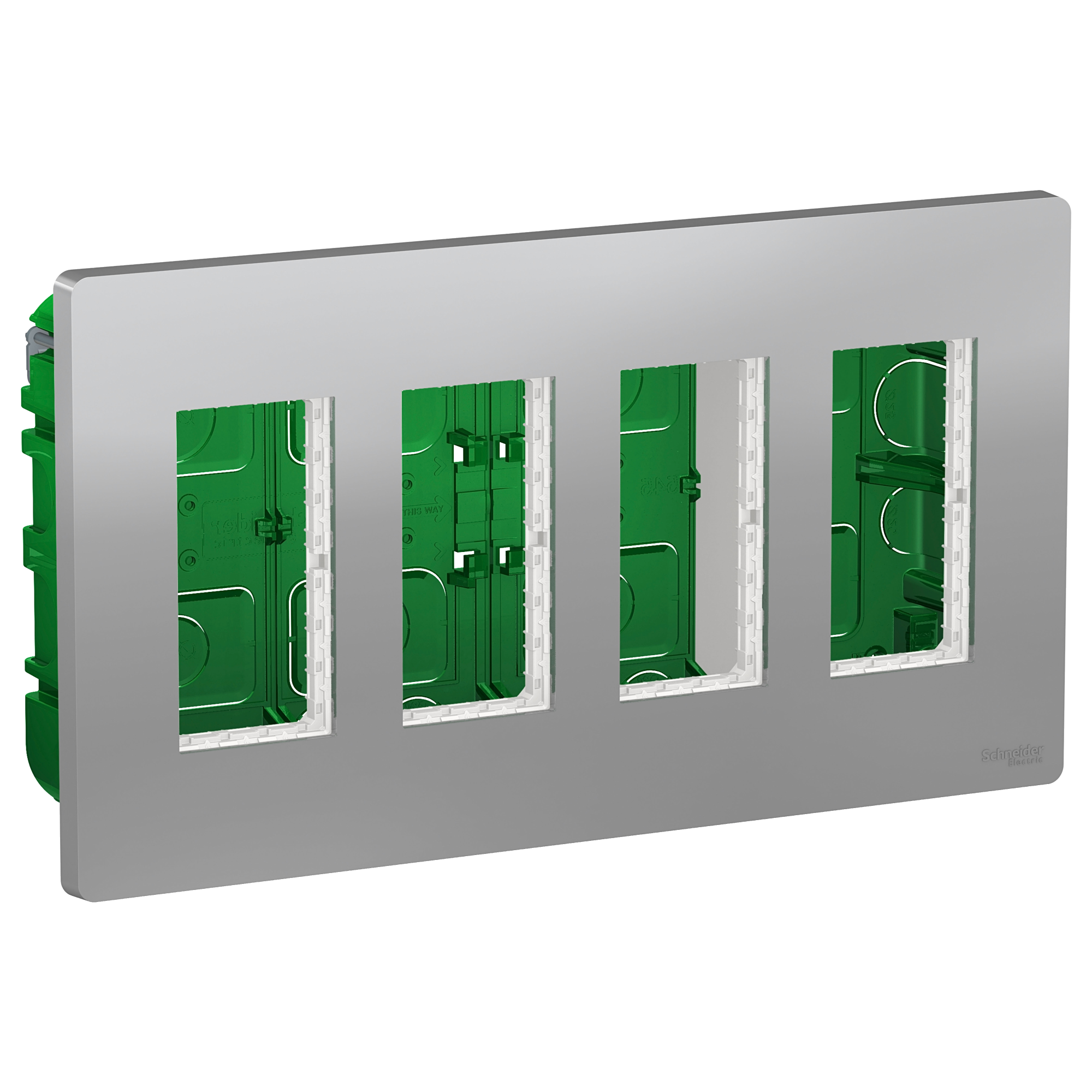 Блок скрытой установки 4х2 (алюминий) Unica System+ Schneider Electric, NU174430