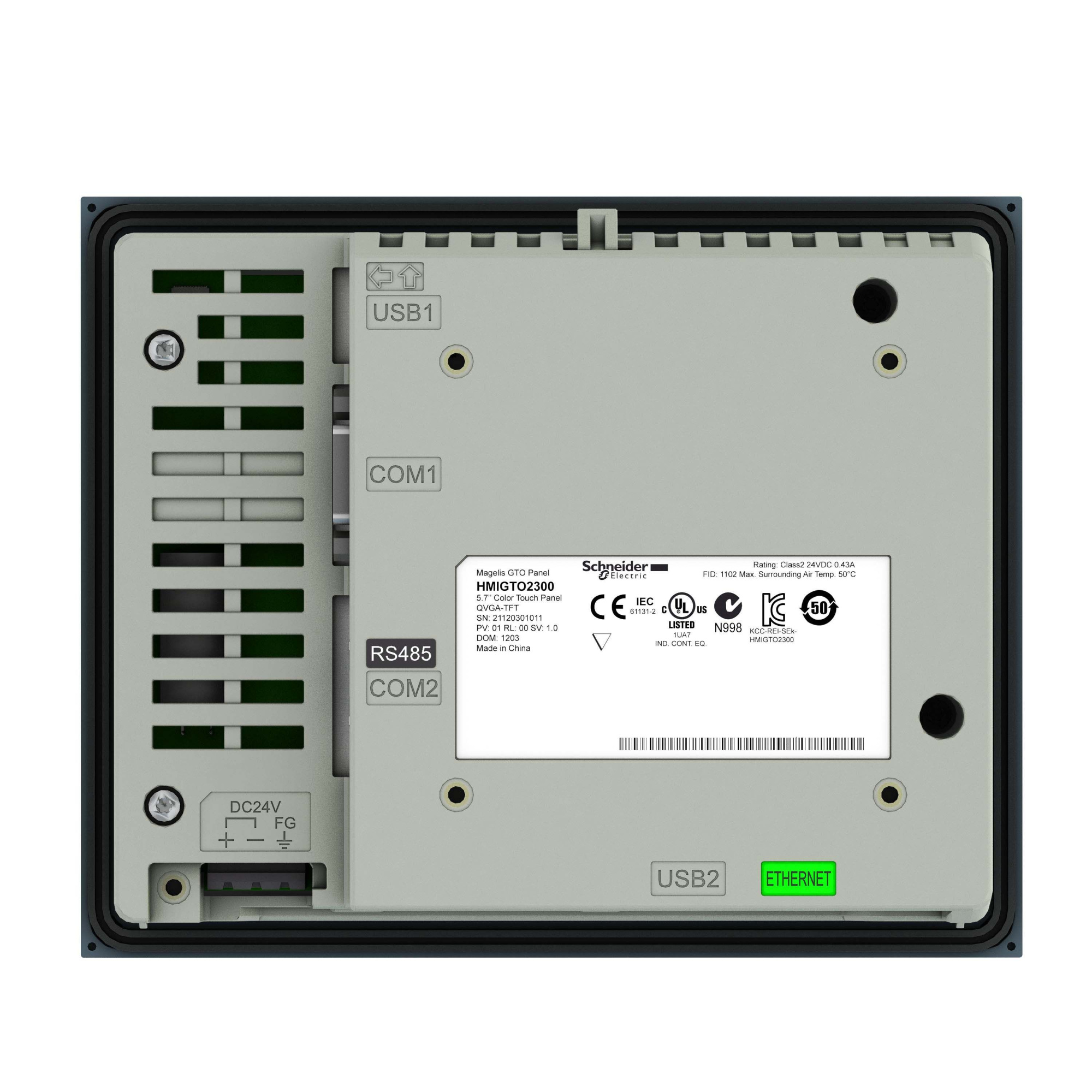 Сенсорный цветной терминал 5,7" 320?240 tft, rj45 rs232/485, sub-d, 64mб/128кб Schneider Electric, HMIGTO2300