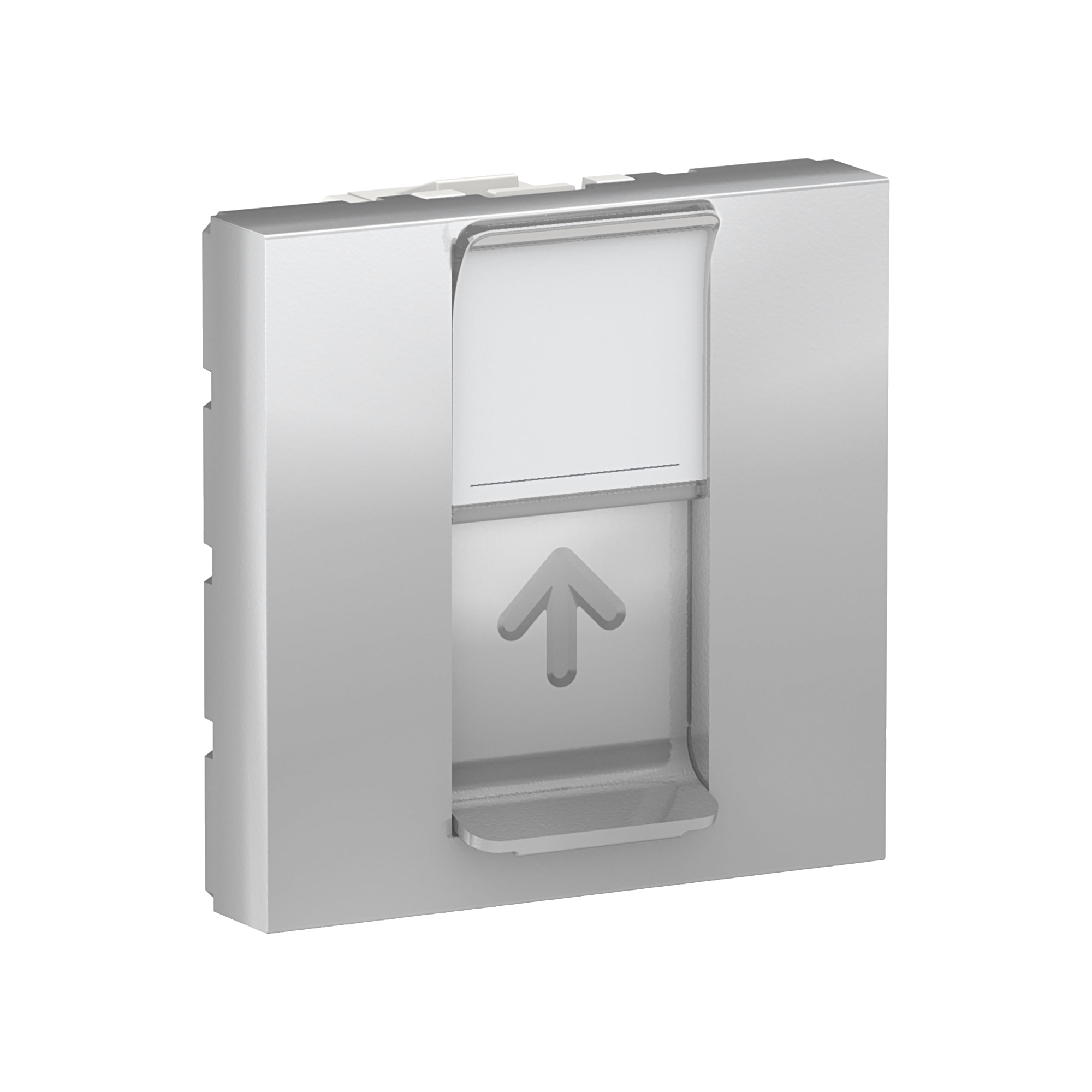Лицевая панель RJ45, одиночная, без коннектора, 2 модуля (алюминий) Unica Modular Schneider Electric, NU941130