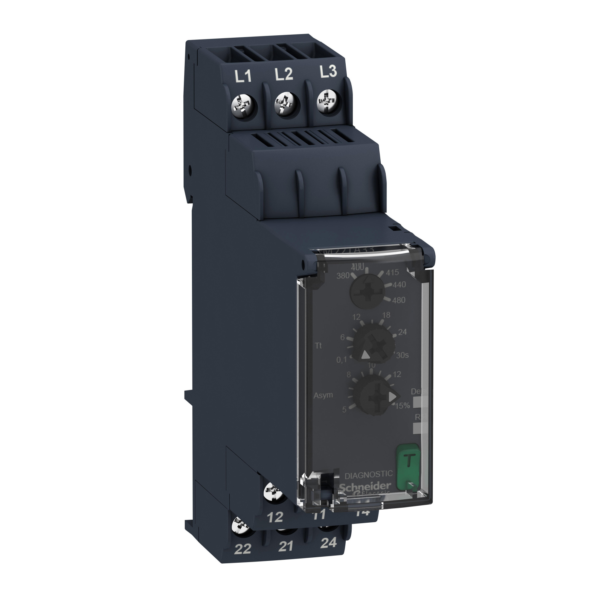 Реле контр. черед., обрыва, ассим. фаз, 2С/О, 8А, 380-480В Schneider Electric, RM22TA33