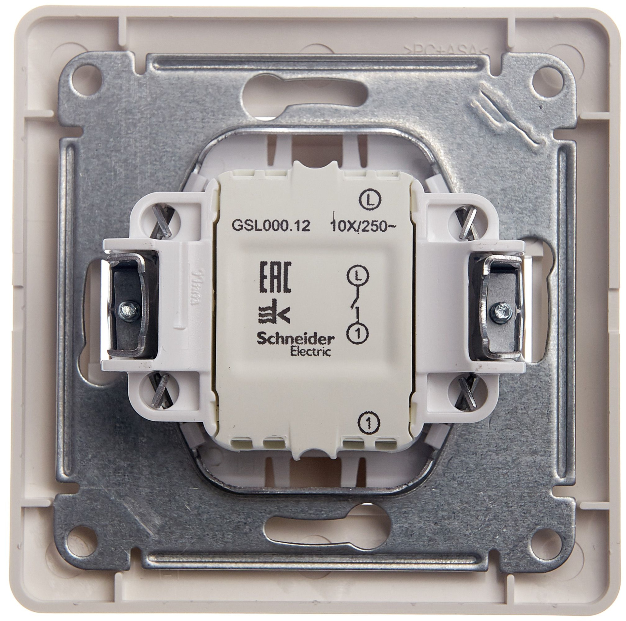 Выключатель 1-клавишный,сх.1,10ax, в сборе (молочный) Glossa Systeme Electric, GSL000912
