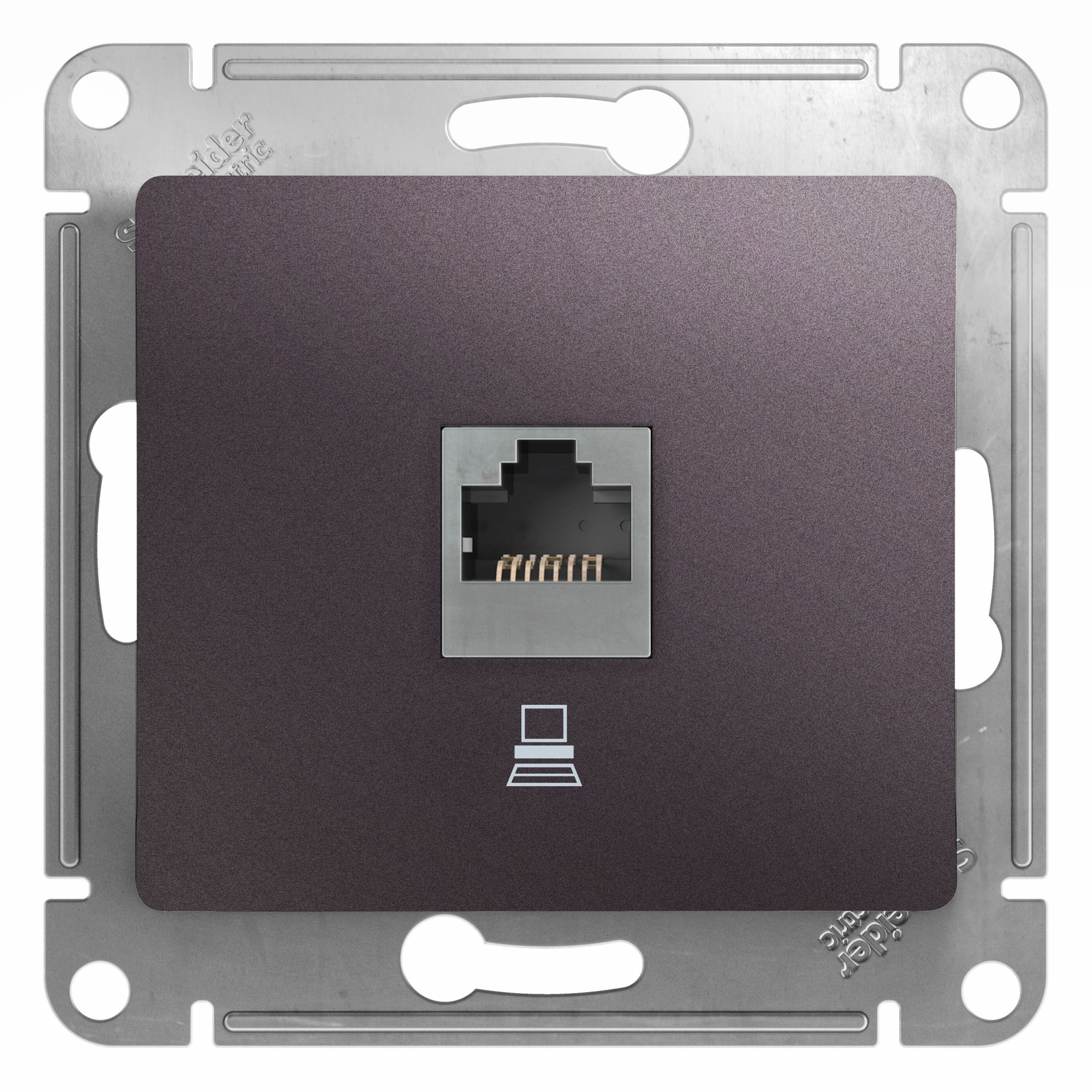 Розетка компьютерная RJ45 кат.5e, механизм (сиреневый туман) Glossa Systeme Electric, GSL001481K