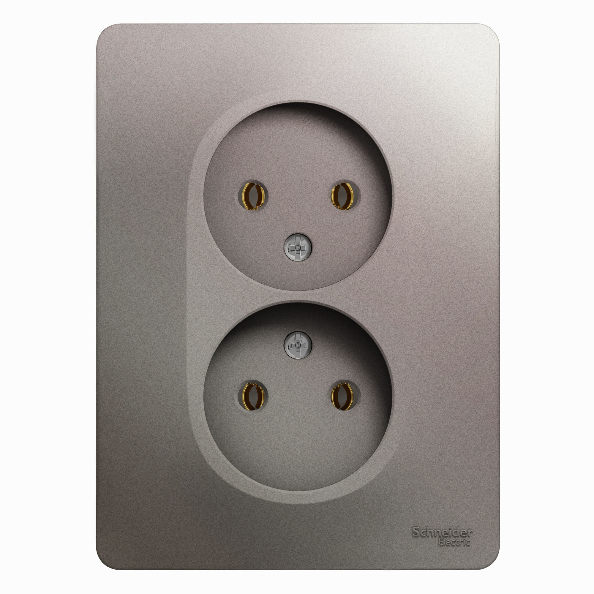 Розетка двойная без заземления,16А, 250В, в сборе (платина) Glossa Systeme Electric, GSL001220