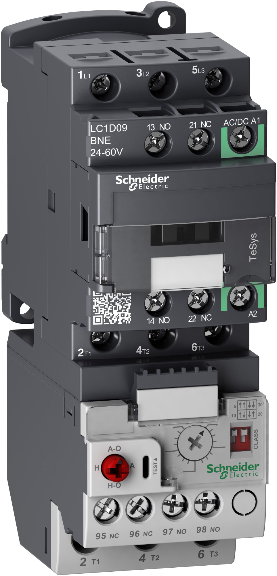 Контактор 3-х полюсный 12A 24-60BAC/DC Schneider Electric, LC1D12BNE