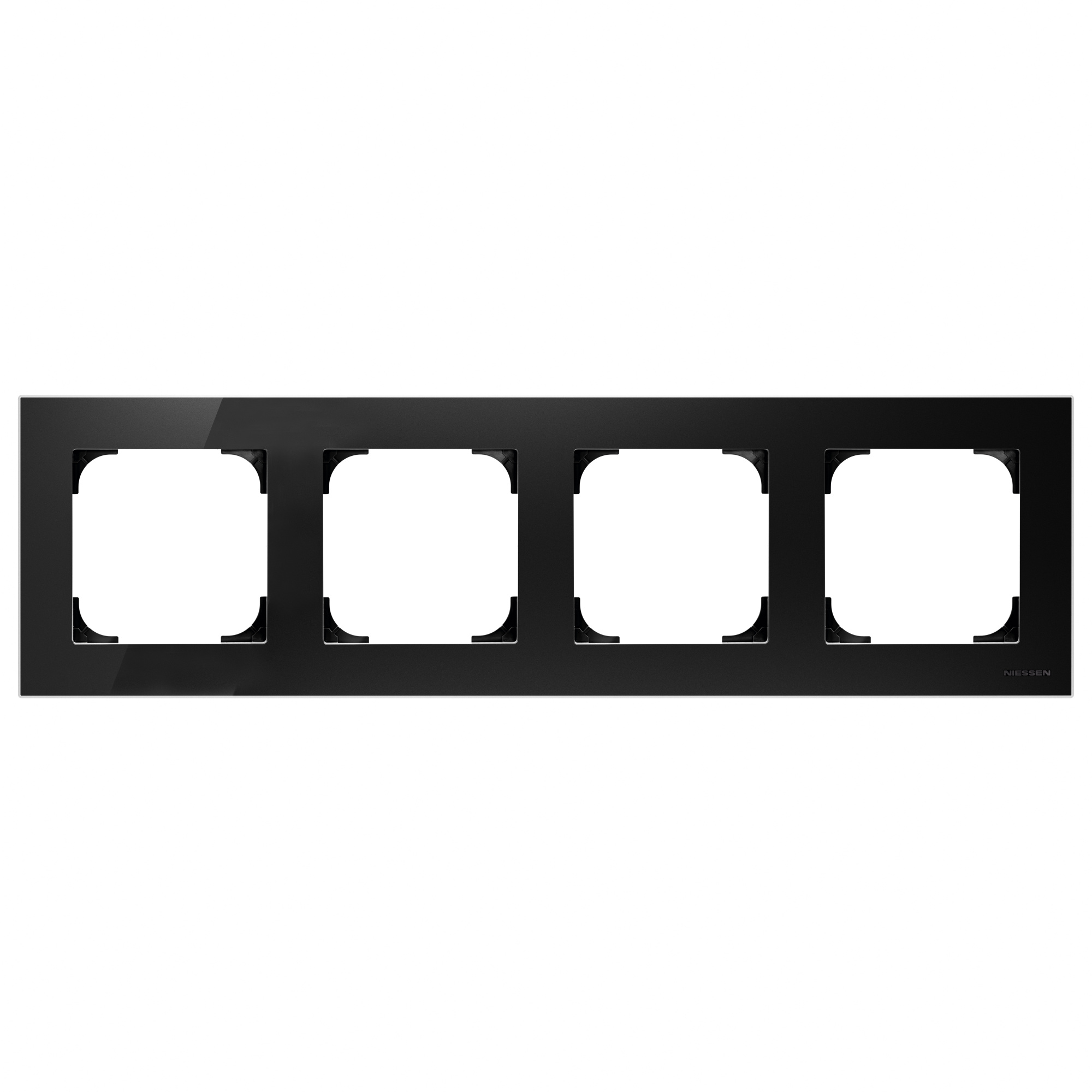8574 CN Рамка 4-постовая (стекло чёрное) SKY ABB, 2CLA857400A3101