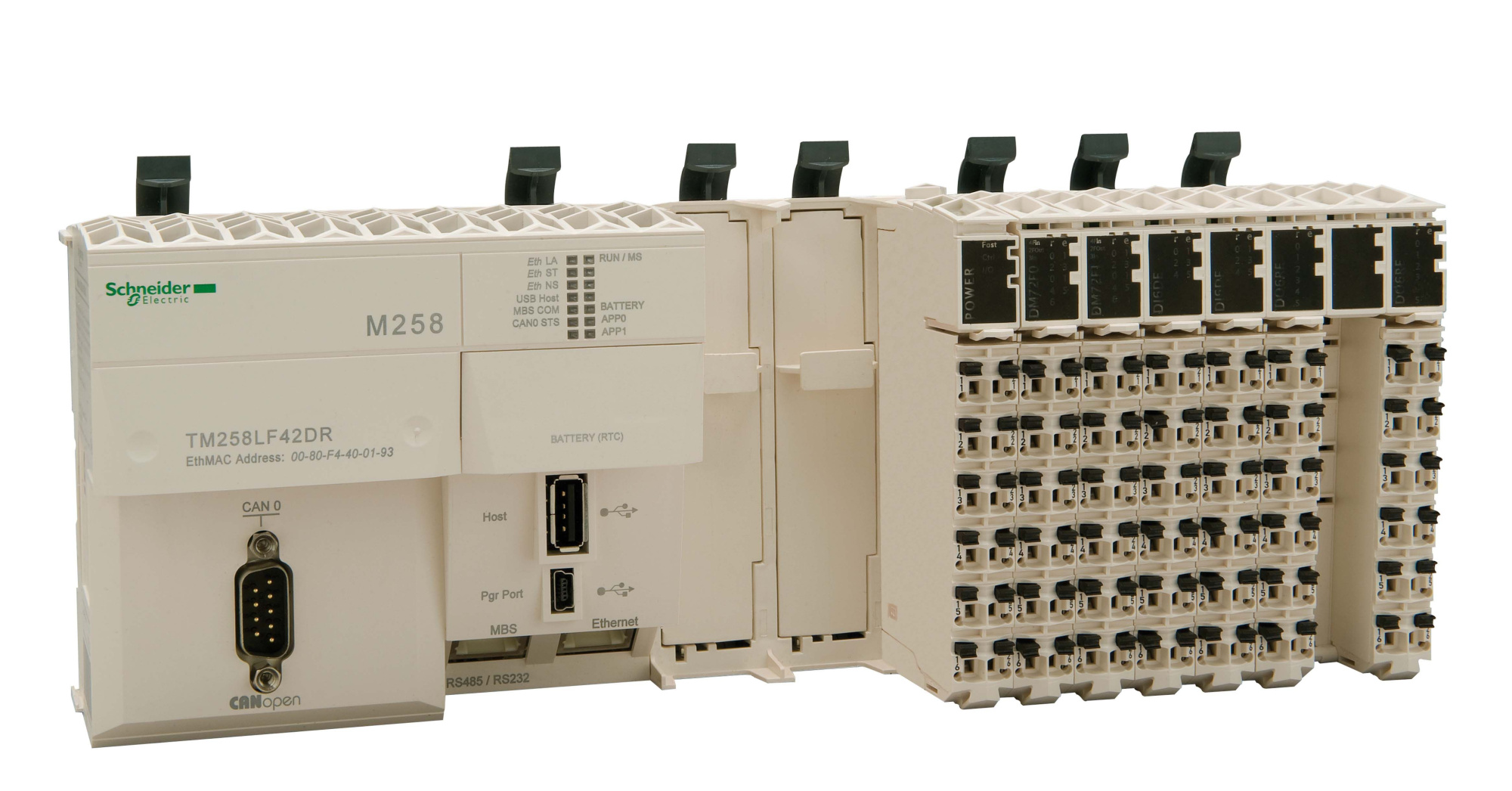 M258 eth/can/посл. интер/2pci/42вх/выx Schneider Electric, TM258LF42DR