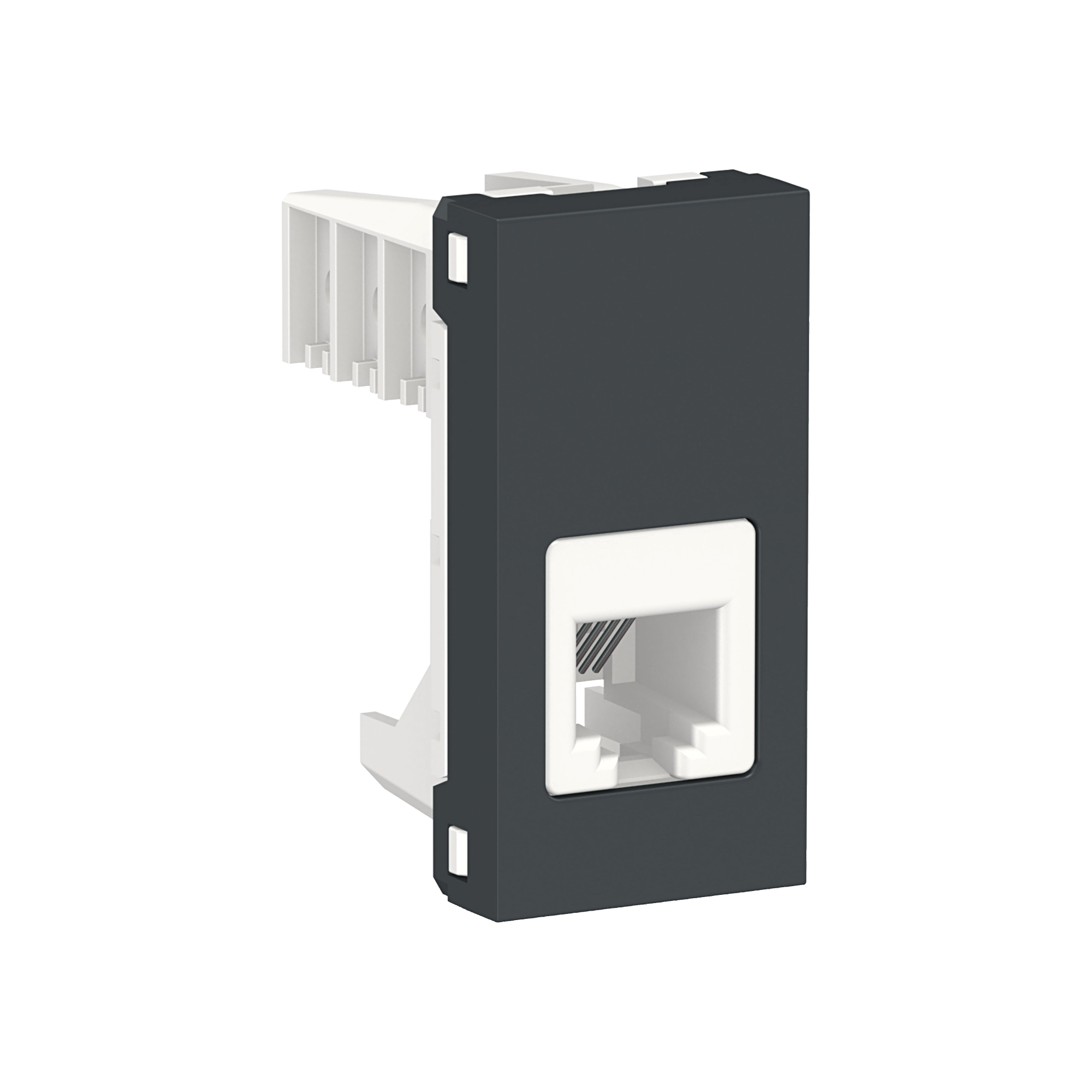Розетка телефонная, RJ12, одиночная, 1 модуль (антрацит) Unica Modular Schneider Electric, NU349154