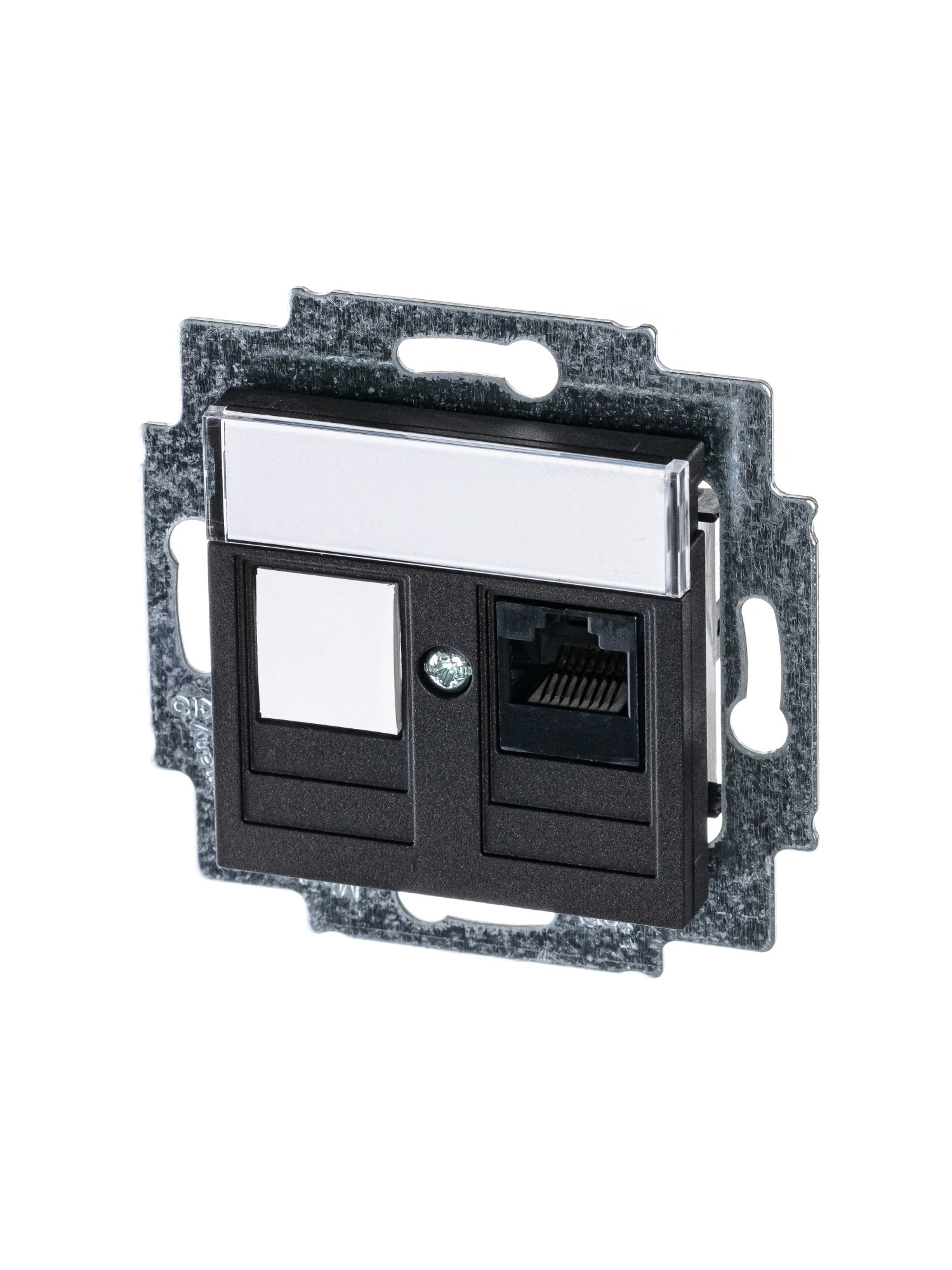 5014H-A51017 63W Розетка компьютерная RJ45 кат.5e+заглуш., Levit, антрацит ABB, 2CHH295117A6063