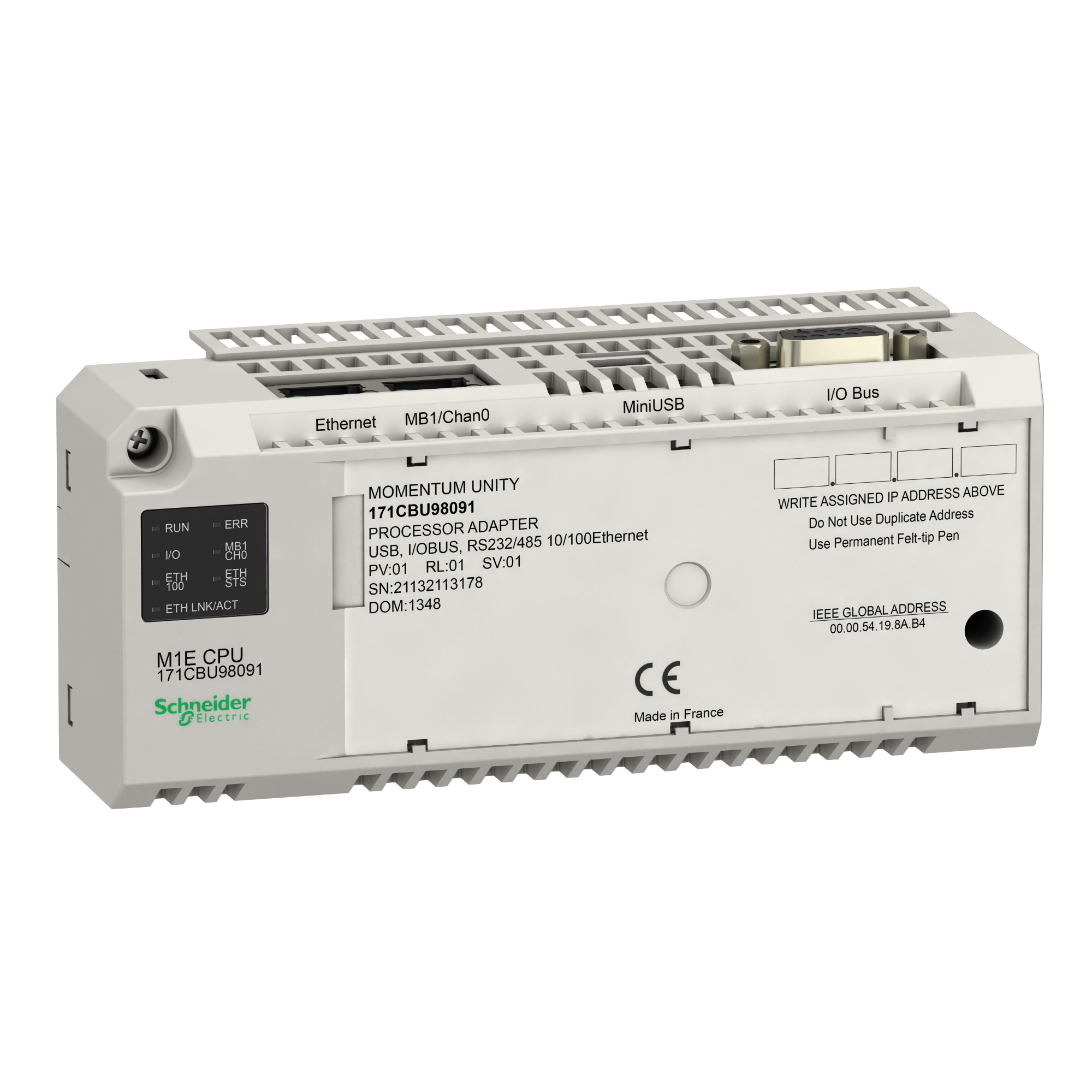 Процессор momentum unity m1e global data Schneider Electric, 171CBU98091
