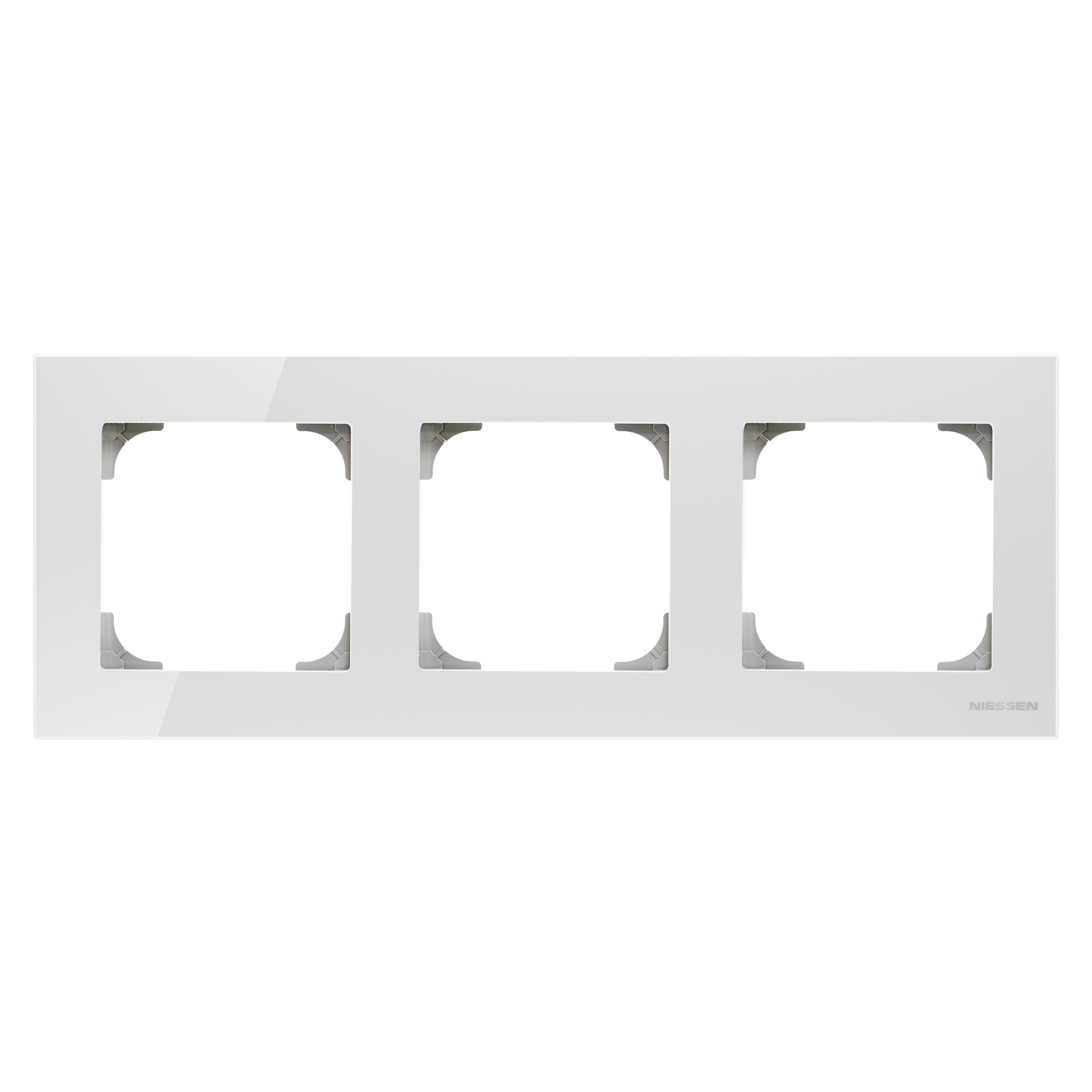 8573 CB Рамка 3-постовая (стекло белое) SKY ABB, 2CLA857300A3001