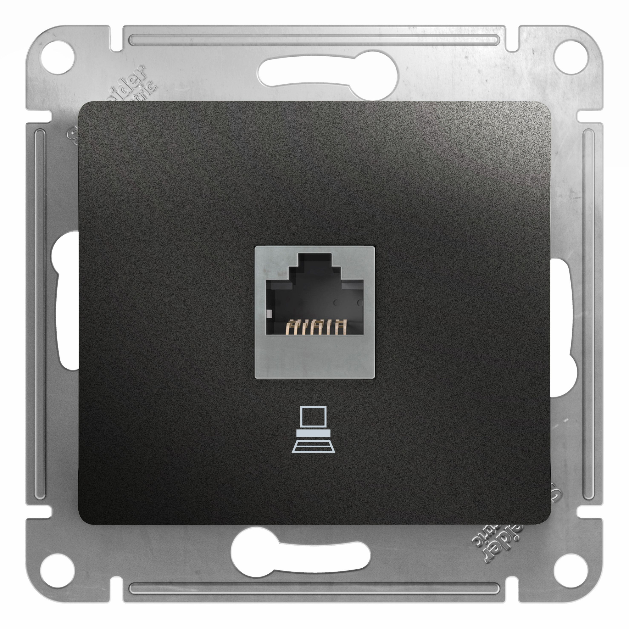 Розетка компьютерная RJ45 кат.5e (антрацит) Glossa Systeme Electric, GSL000781K