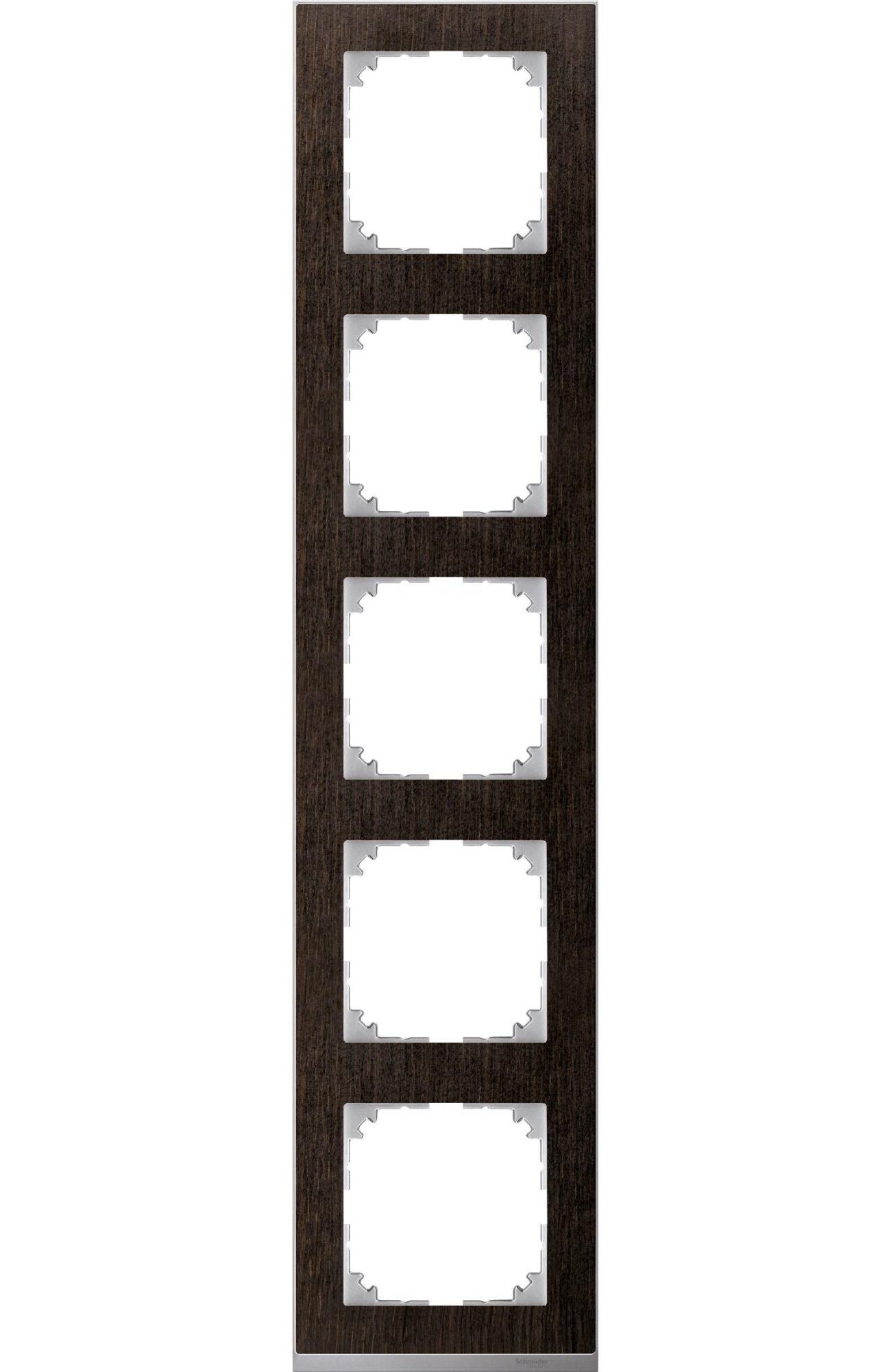 Рамка 5-постовая, sm (венге/алюминий) Merten M-Pure D?cor Schneider Electric, MTN4050-3671