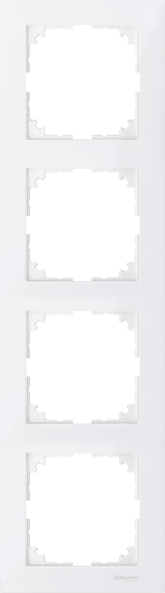 Рамка 4-постовая, sm (полярный белый) Merten M-Pure Schneider Electric, MTN4040-3619