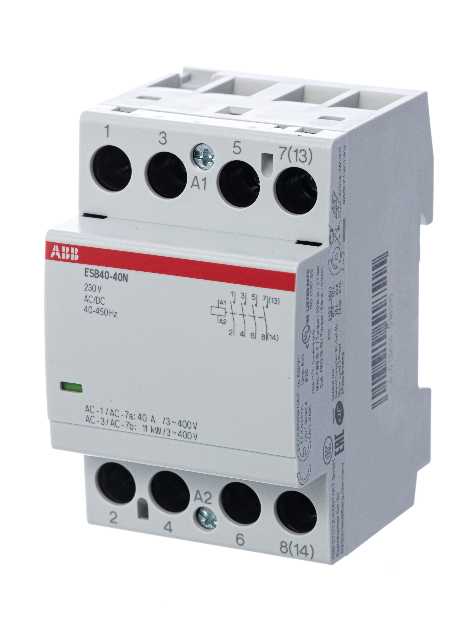 ESB40-40N-06 Контактор модульный (40А АС-1, 4НО) 230В AC/DC ABB, 1SAE341111R0640