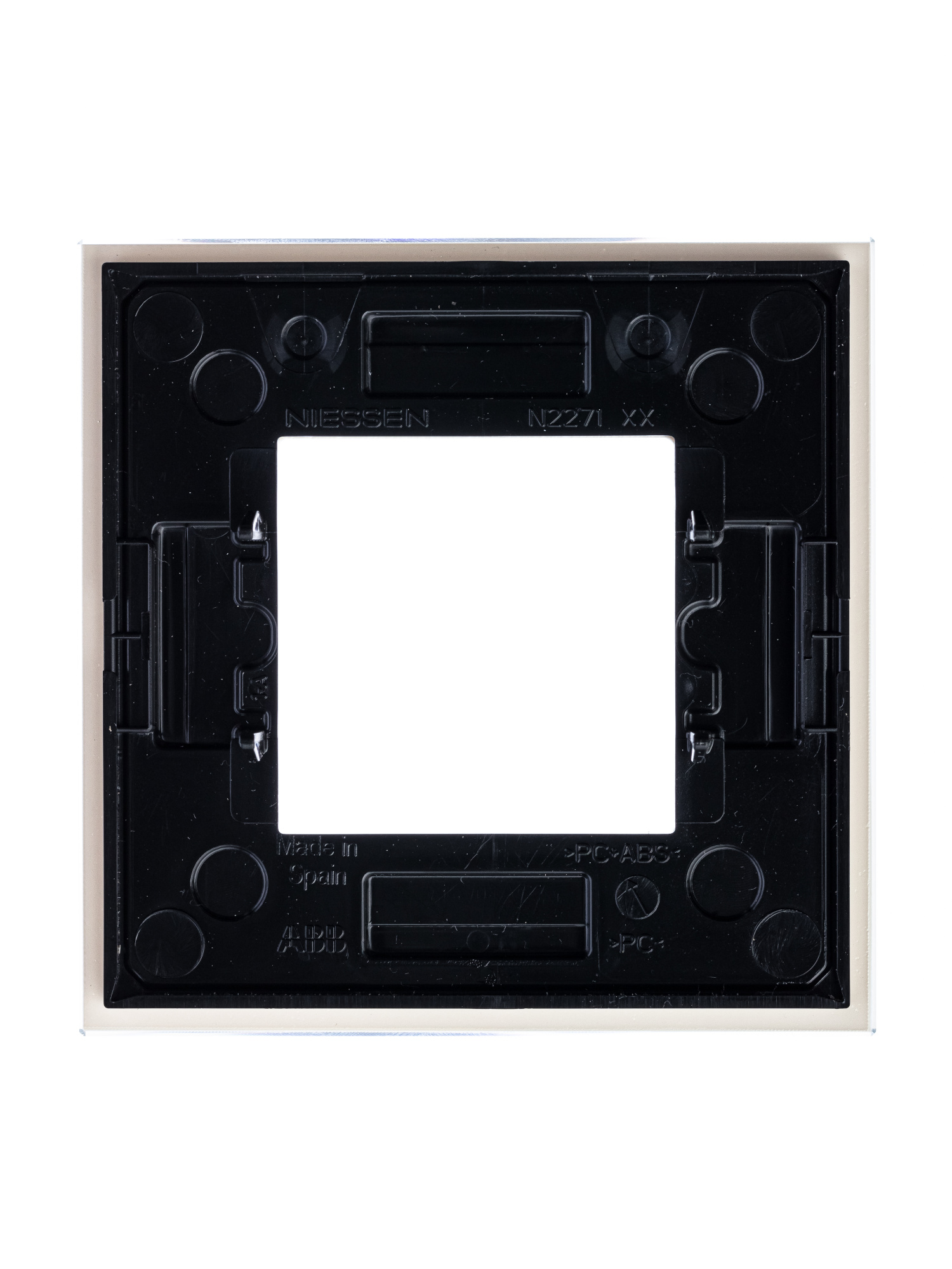N2271 CB Рамка 1-постовая, 2-модульная (стекло белое) Zenit ABB, 2CLA227100N3001