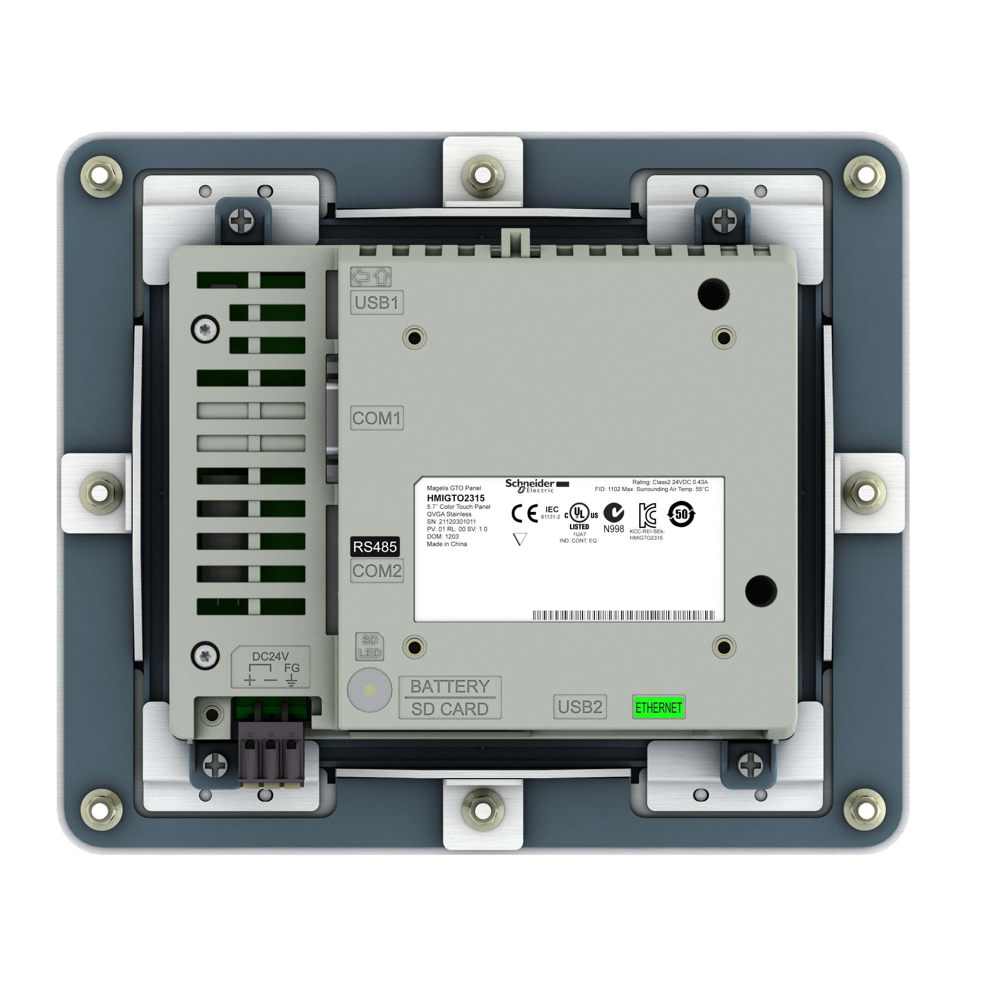 Сенс цв терминал 5,7" 320?240 rs232/485 subd eth tcp/ip 96mб/512кб слот sd сталь Schneider Electric, HMIGTO2315