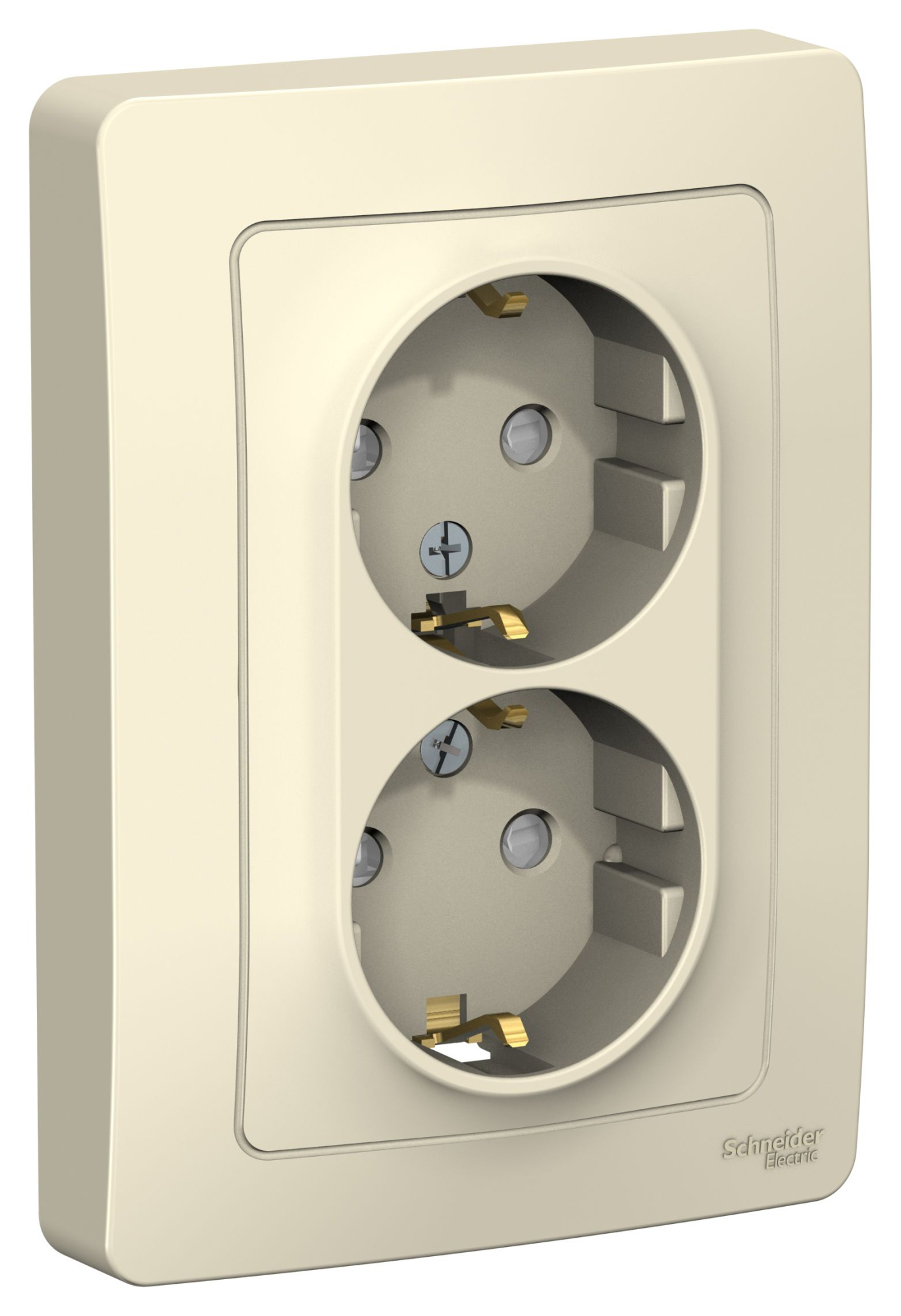 Розетка двойная с заземл. со шторк., С/У, 16А, 250В (молочный) Blanca Systeme Electric, BLNRS001122