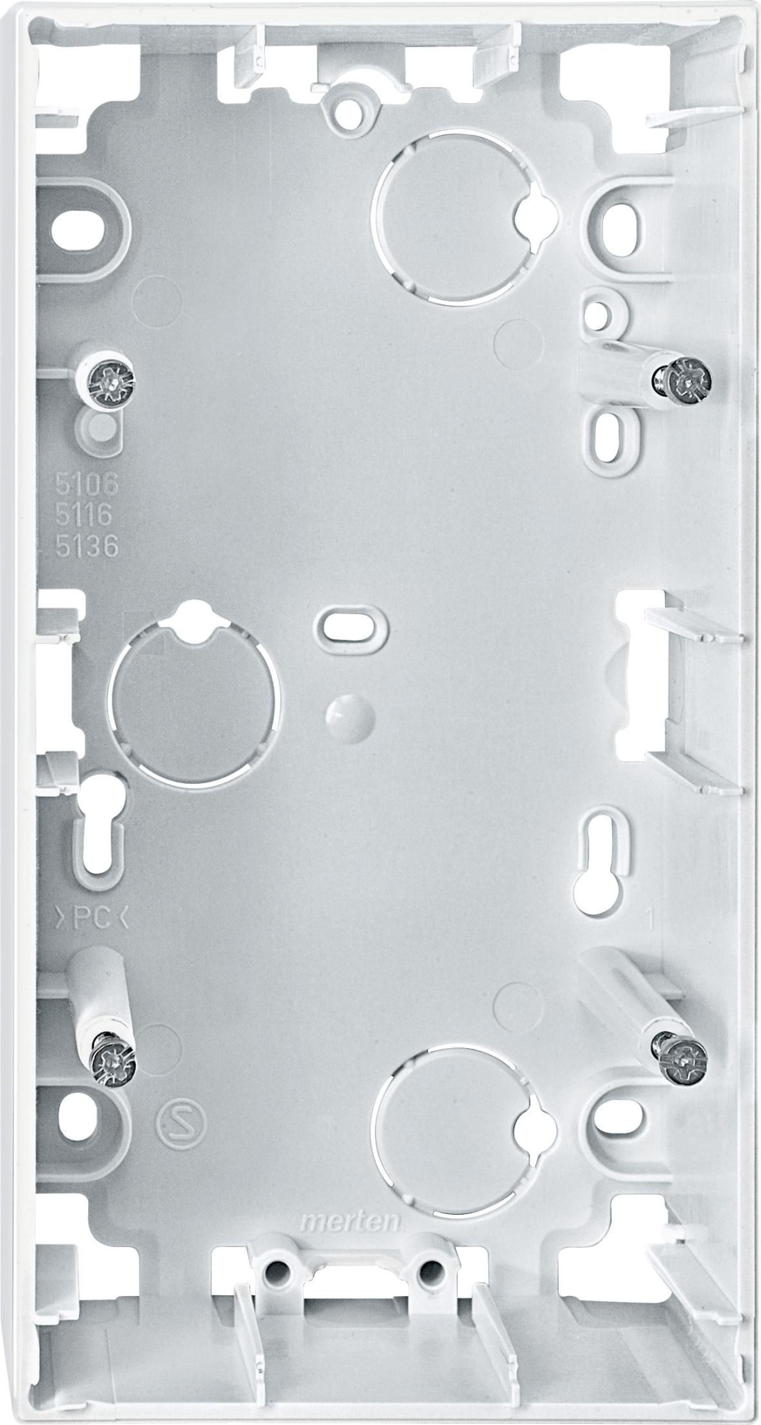 Корпус для открытого монтажа, 2-постовый, sm (полярный белый) Merten Schneider Electric, MTN510619
