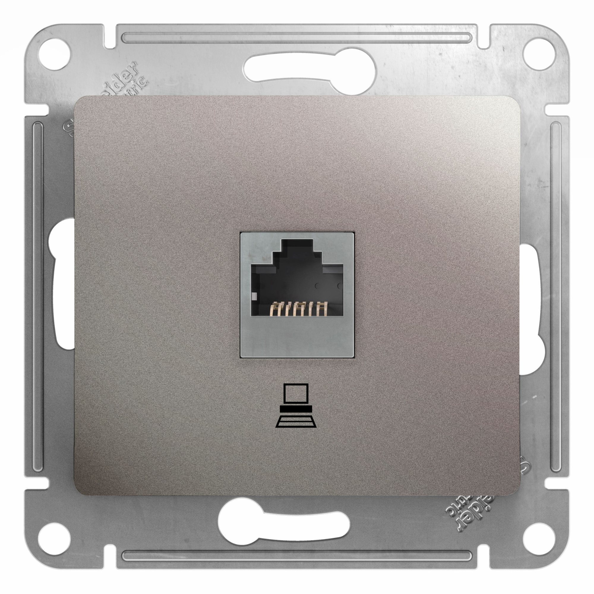 Розетка компьютерная RJ45 кат.5e, механизм (платина) Glossa Systeme Electric, GSL001281K