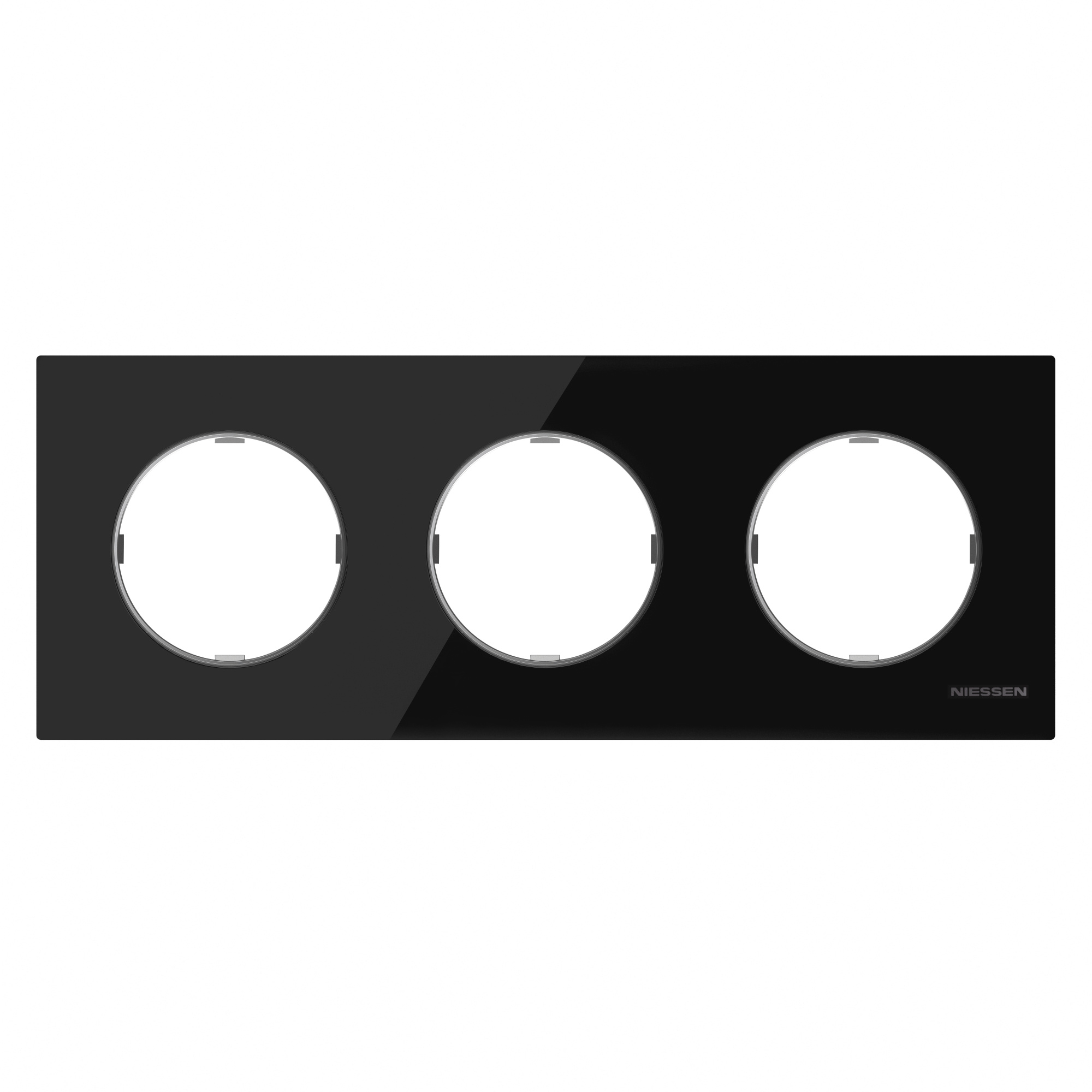 8673 CN Рамка 3-постовая,серия SKY Moon, стекло чёрное ABB, 2CLA867300A3101