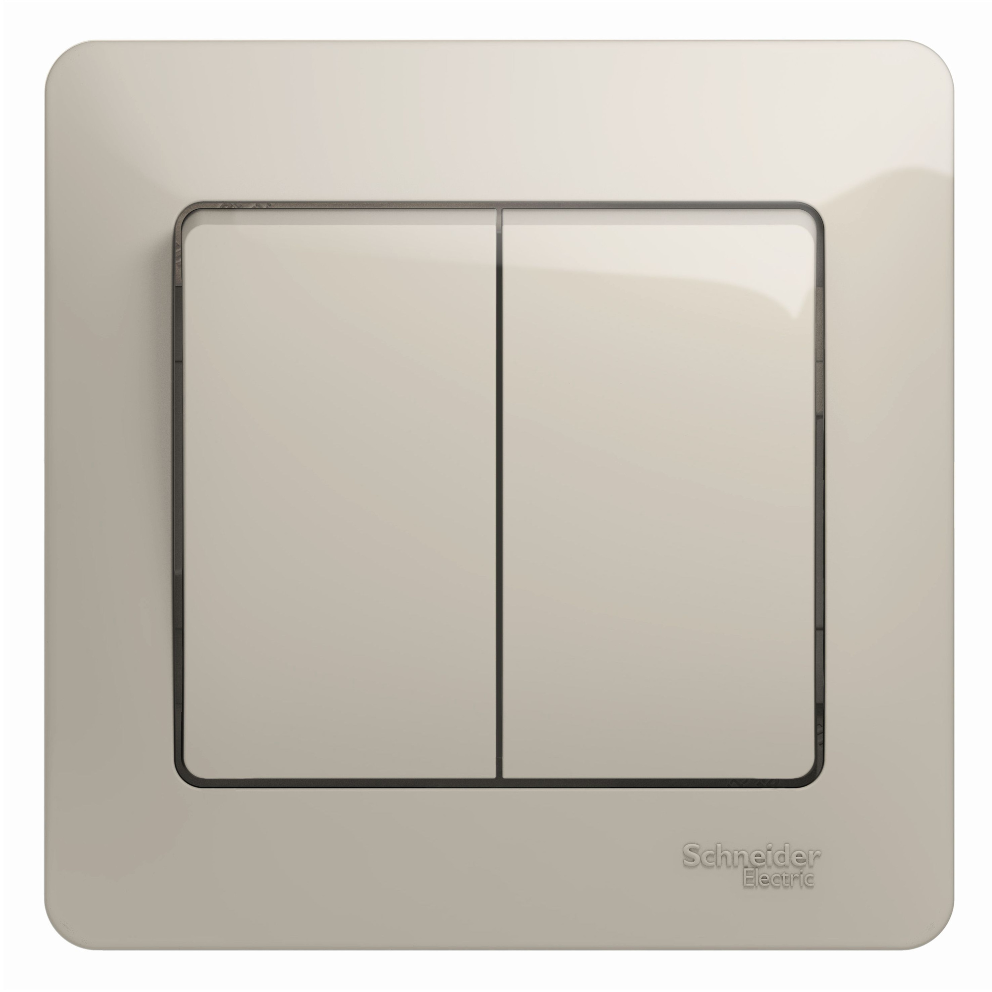 Выключатель 2-клавишный,сх.5,10ax, в сборе (молочный) Glossa Systeme Electric, GSL000952