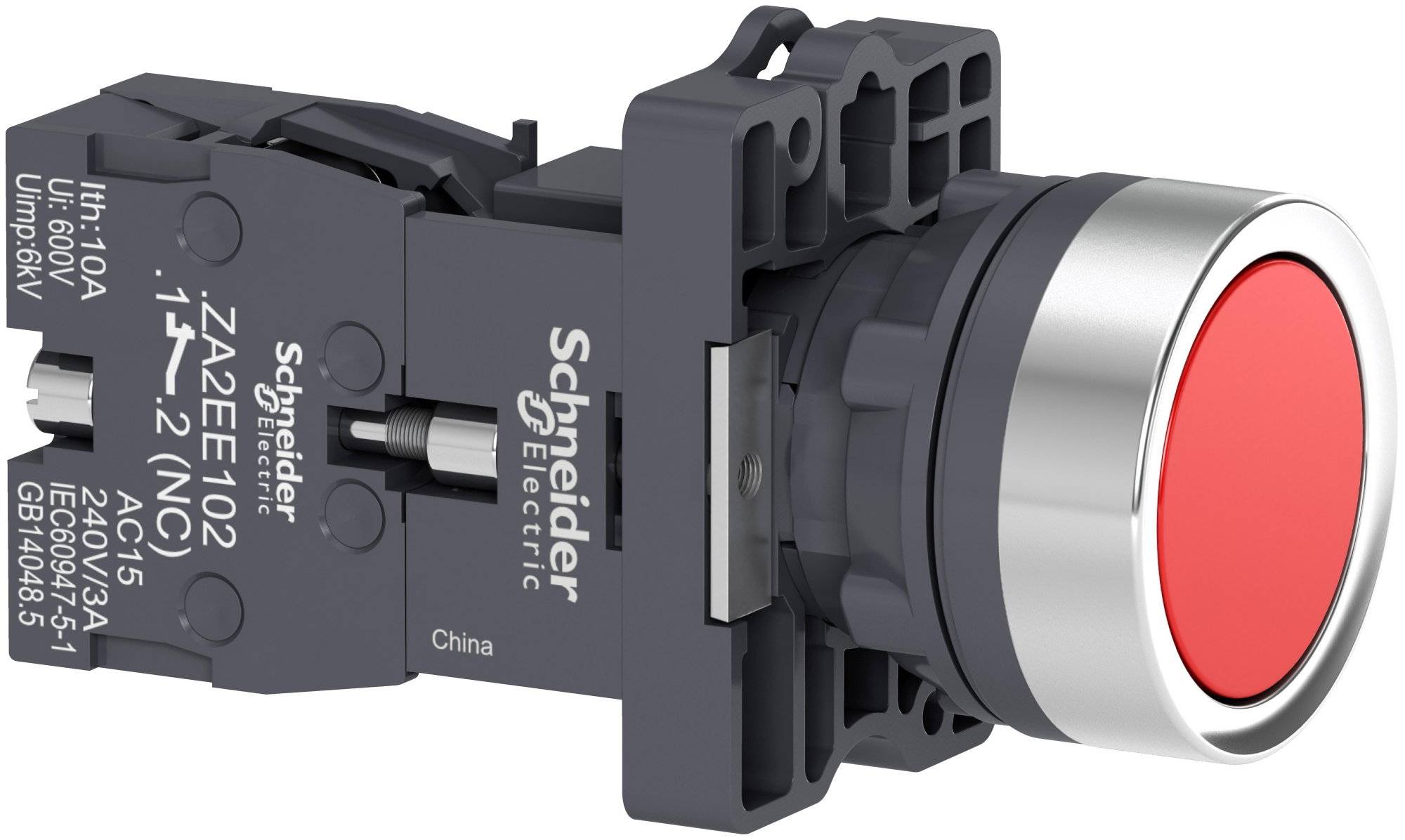 Кнопка красная с фиксацией 1НЗ Schneider Electric, XA2EH042