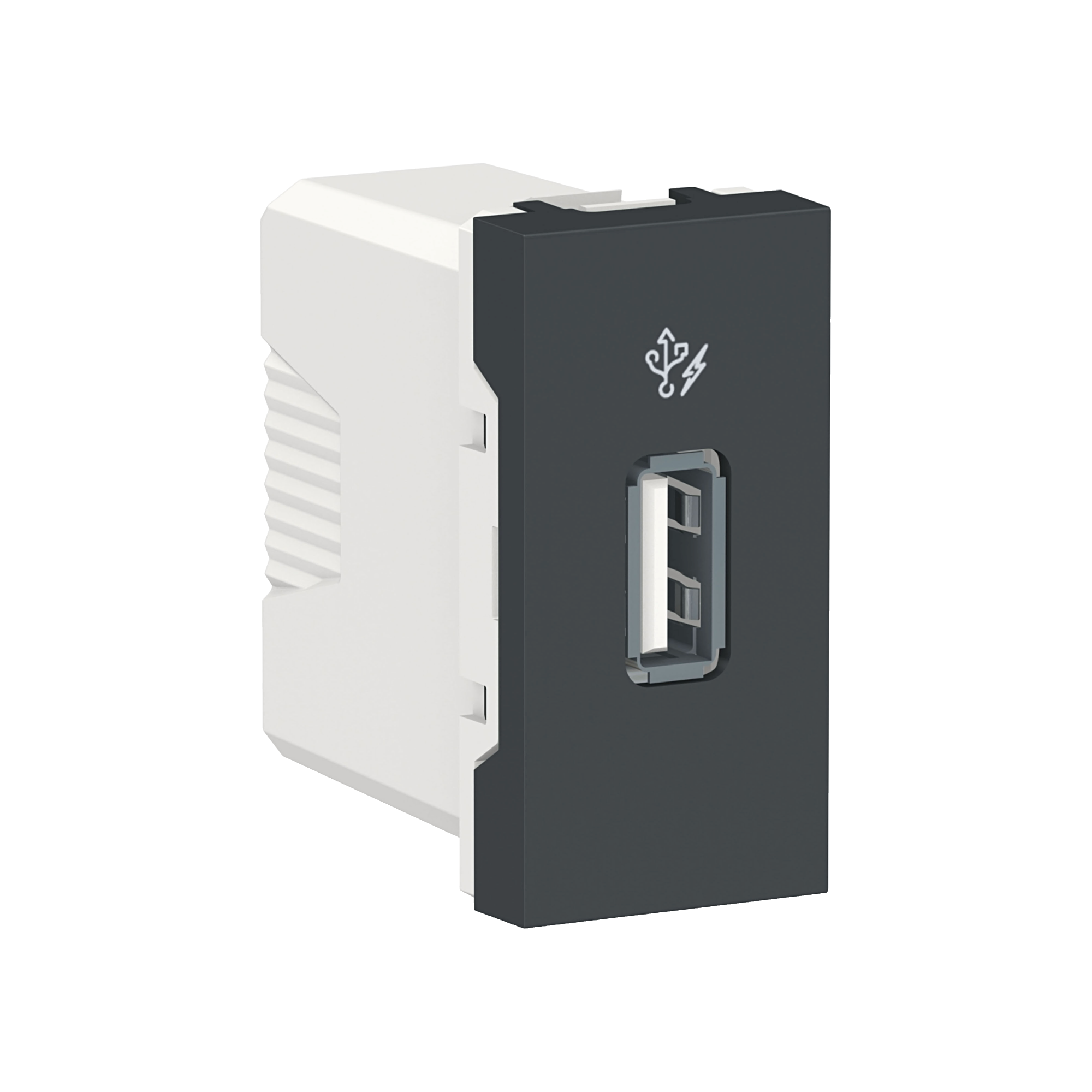 Розетка USB, 5 В/1000 мА, 1 модуль (антрацит) Unica Modular Schneider Electric, NU342854