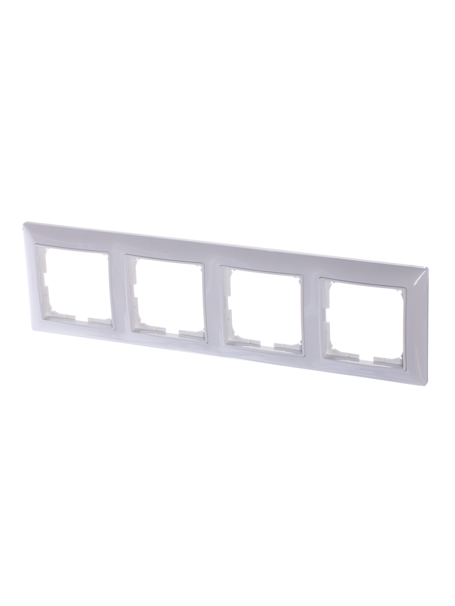 2514-94-507 Рамка 4-постовая с декоративной накладкой (альпийский белый) Basic 55 ABB